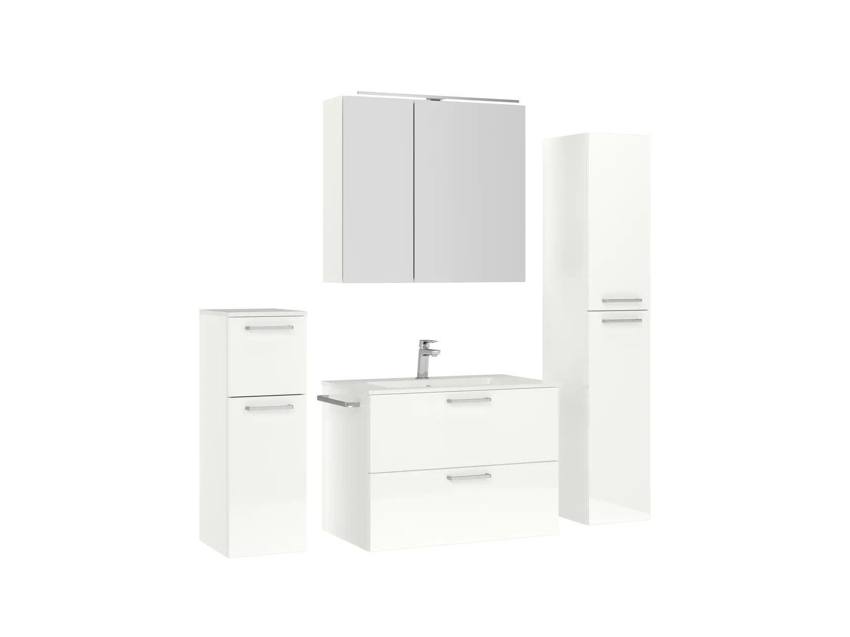 Atlas Ensemble sous vasque avec miroir et colonnes 3