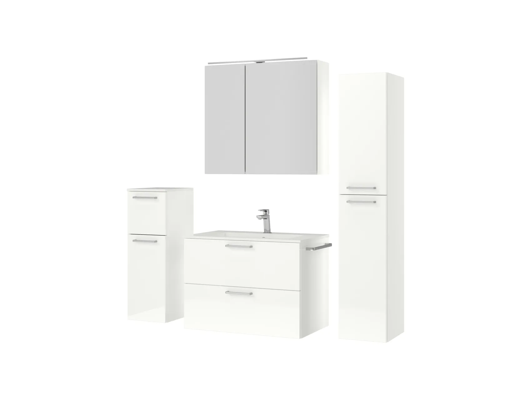 Atlas Ensemble sous vasque avec miroir et colonnes 5