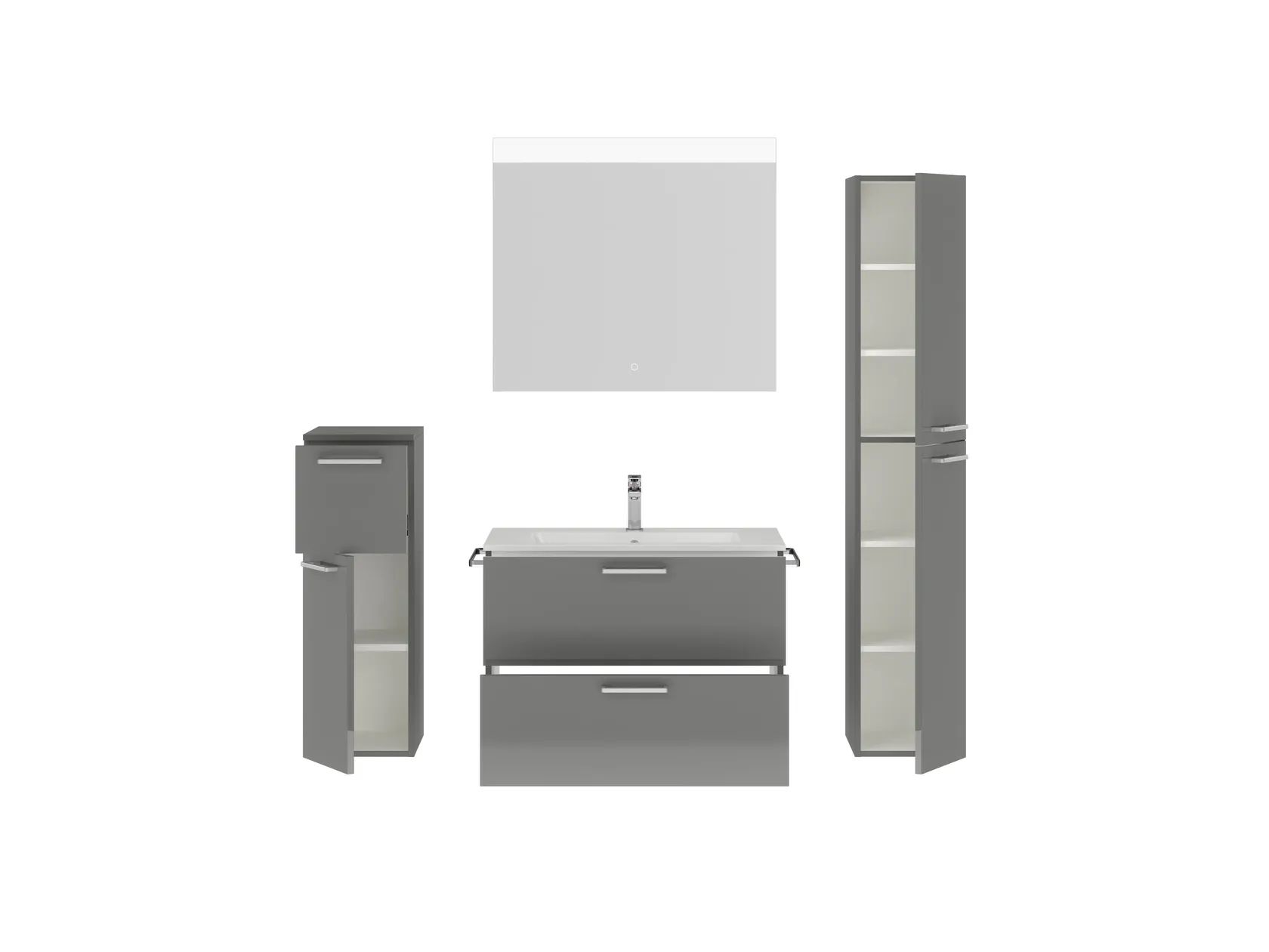 Atlas Ensemble sous vasque avec miroir et colonnes 2