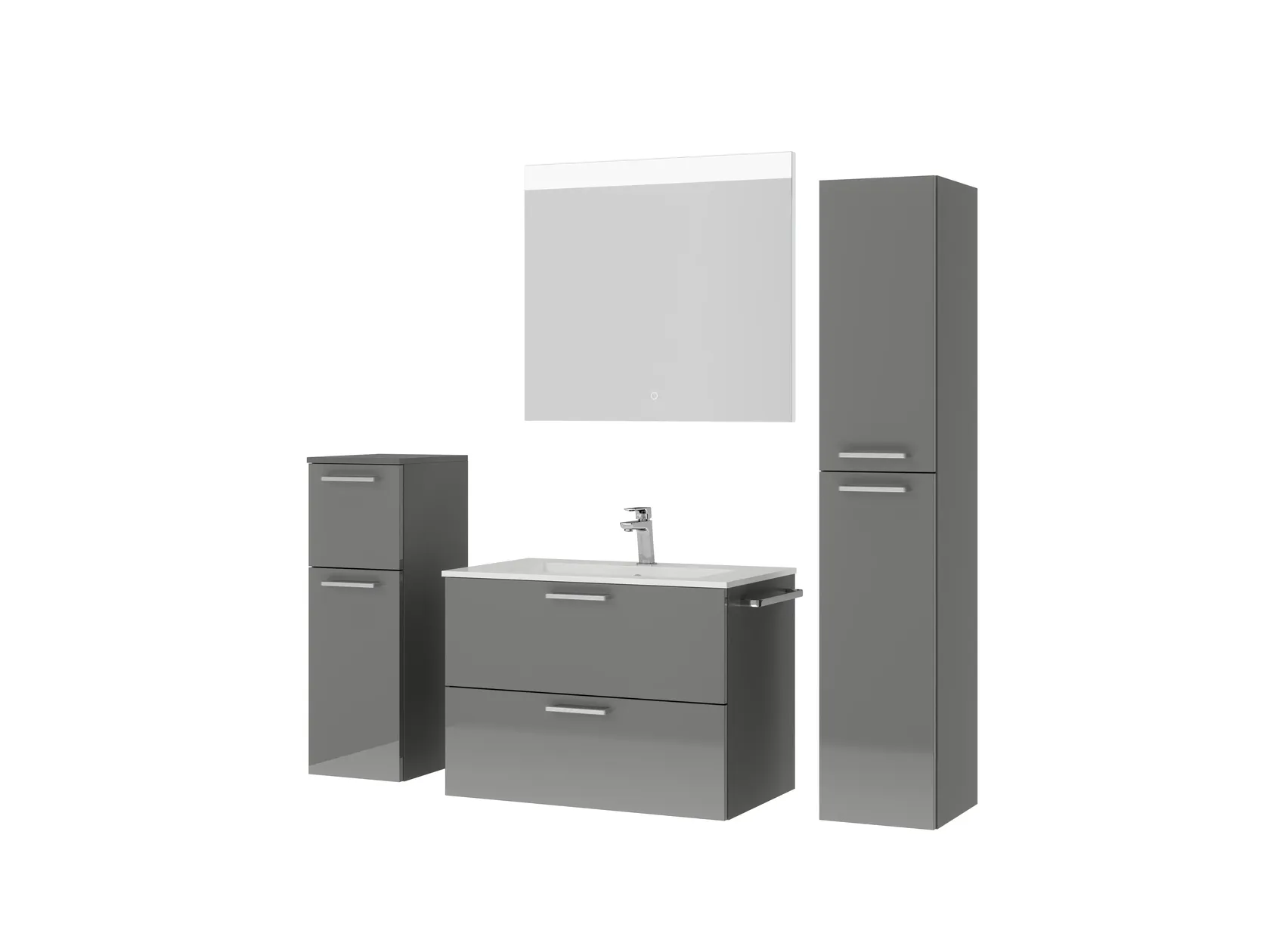 Atlas Ensemble sous vasque avec miroir et colonnes 5