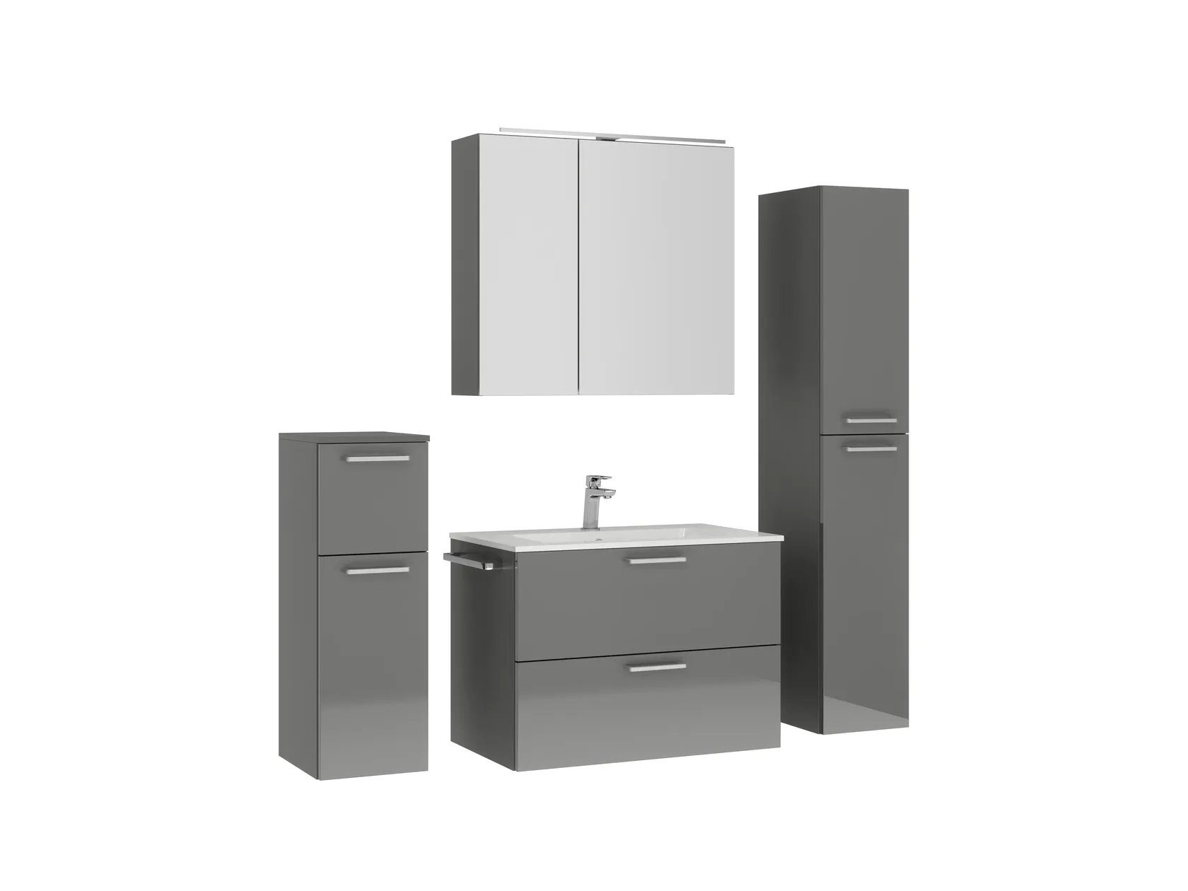 Atlas Ensemble sous vasque avec miroir et colonnes 3