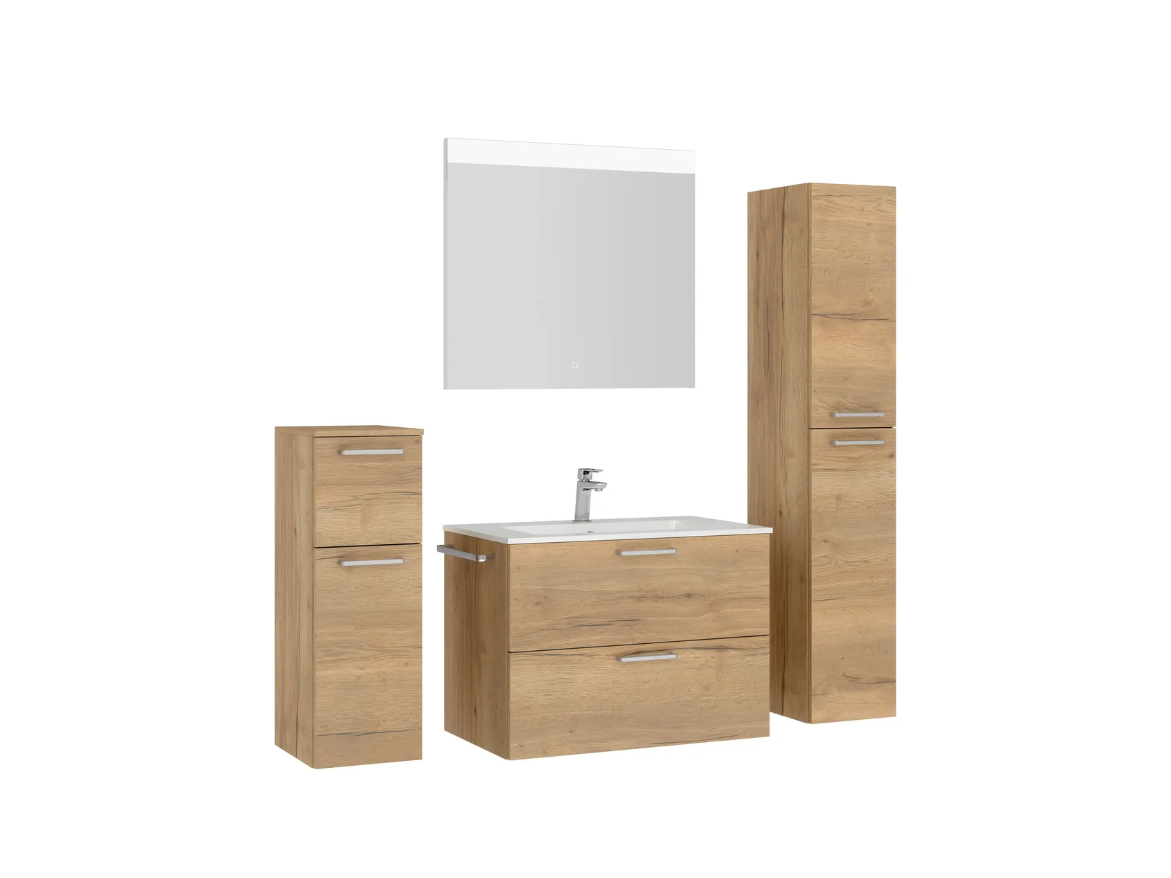 Atlas Ensemble sous vasque avec miroir et colonnes 3