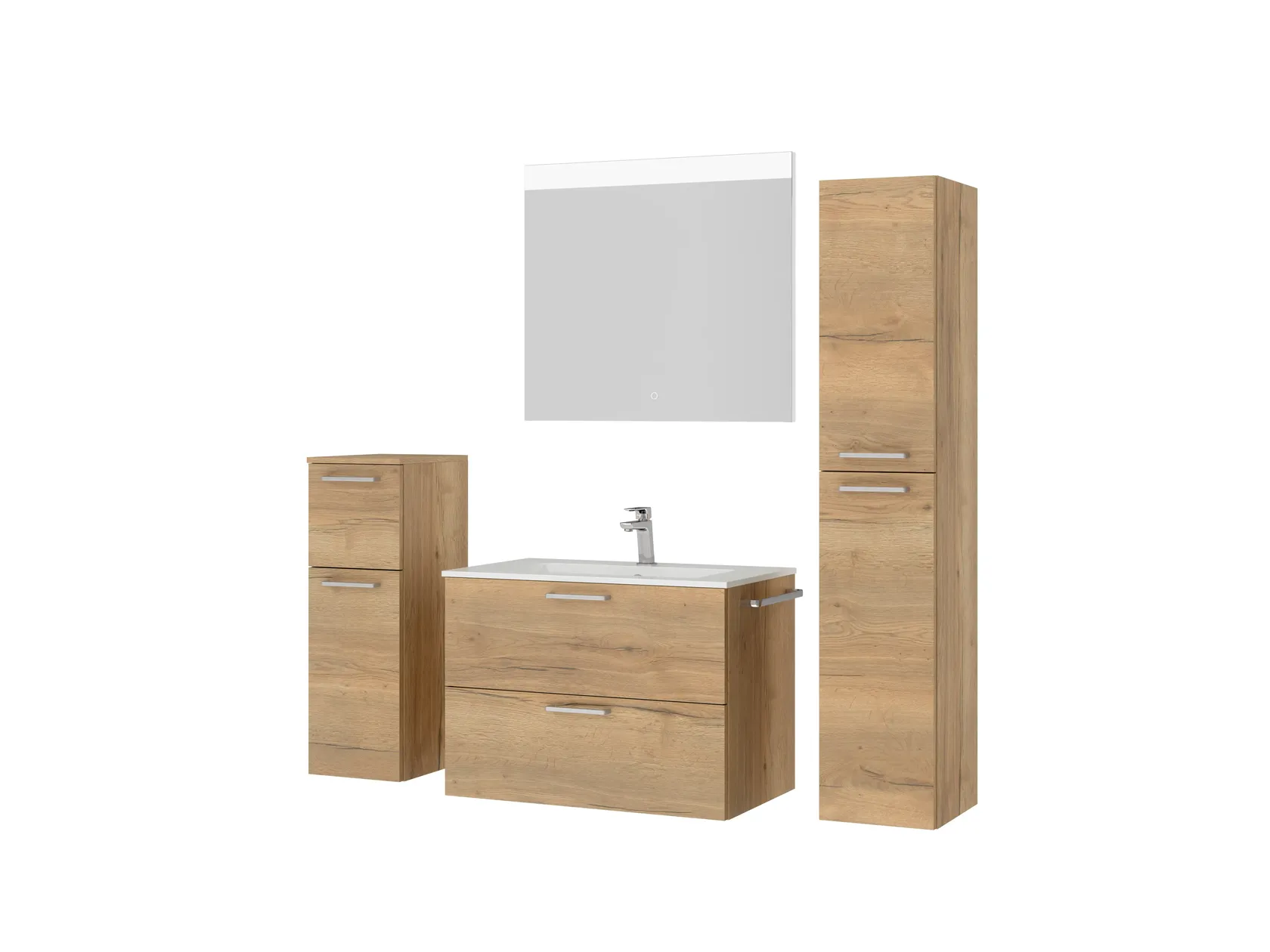 Atlas Ensemble sous vasque avec miroir et colonnes 5