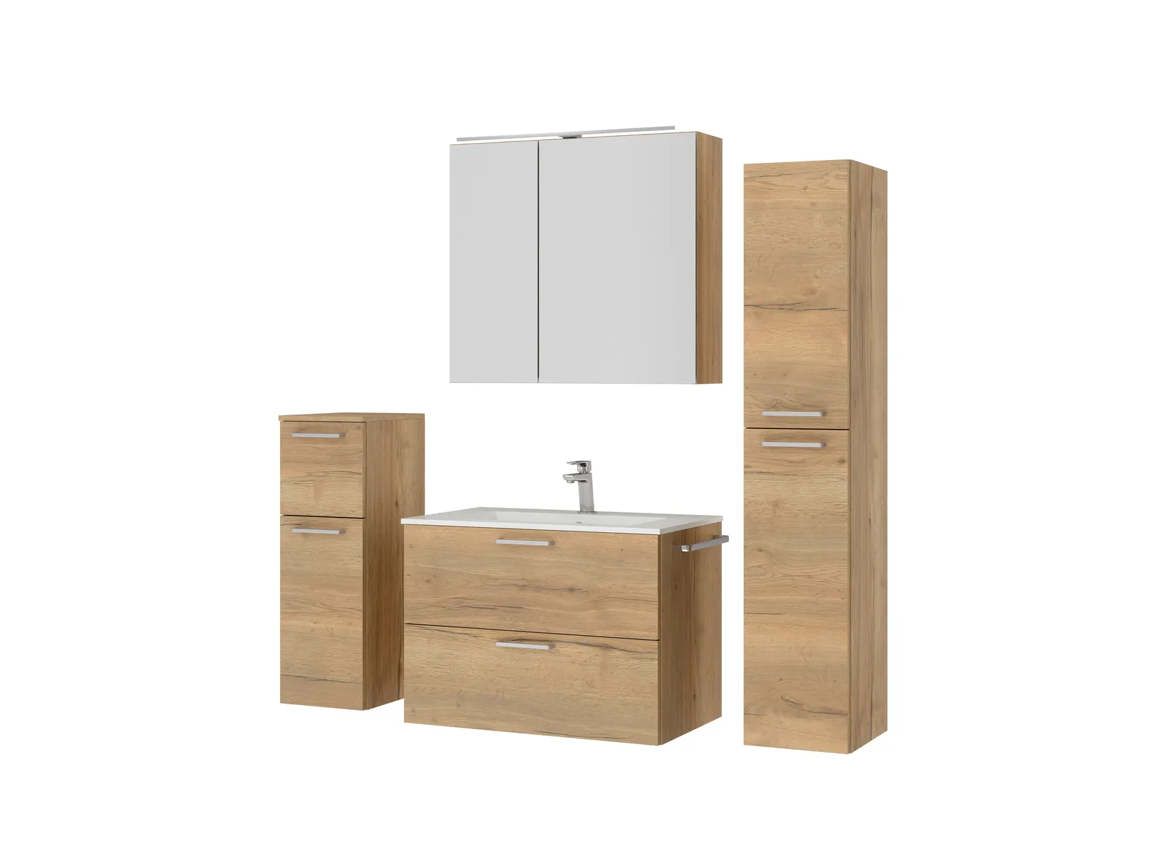 Atlas Ensemble sous vasque avec miroir et colonnes 5