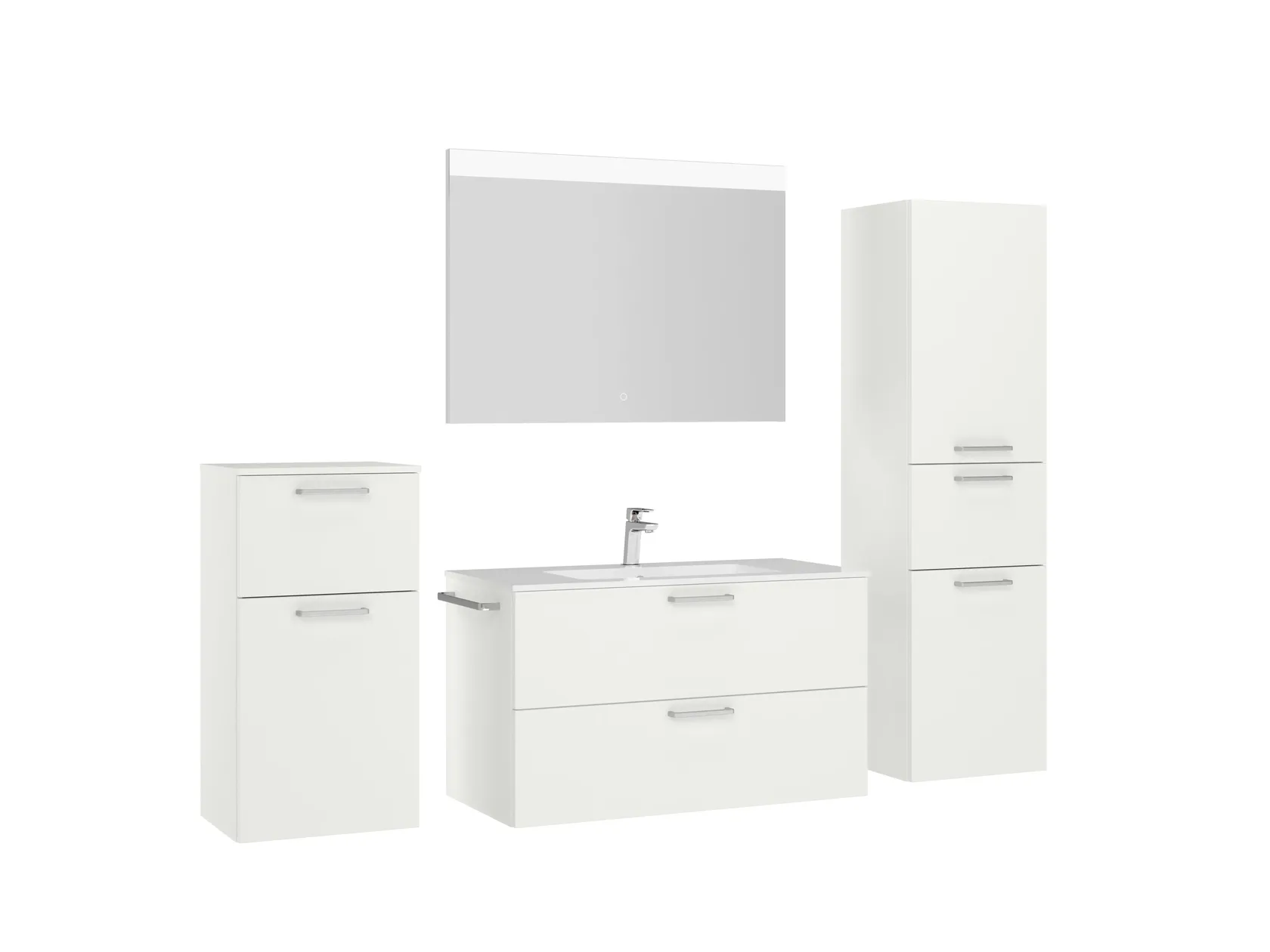 Atlas Ensemble sous vasque avec miroir et colonnes 3