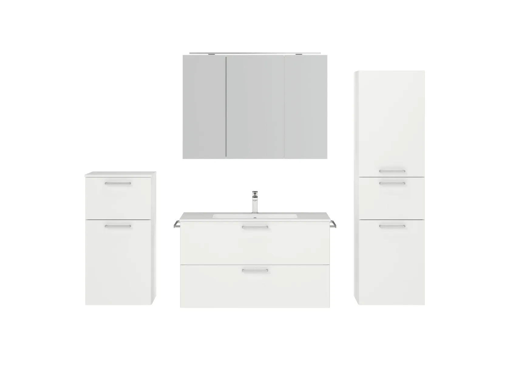 Atlas Ensemble sous vasque avec miroir et colonnes 1