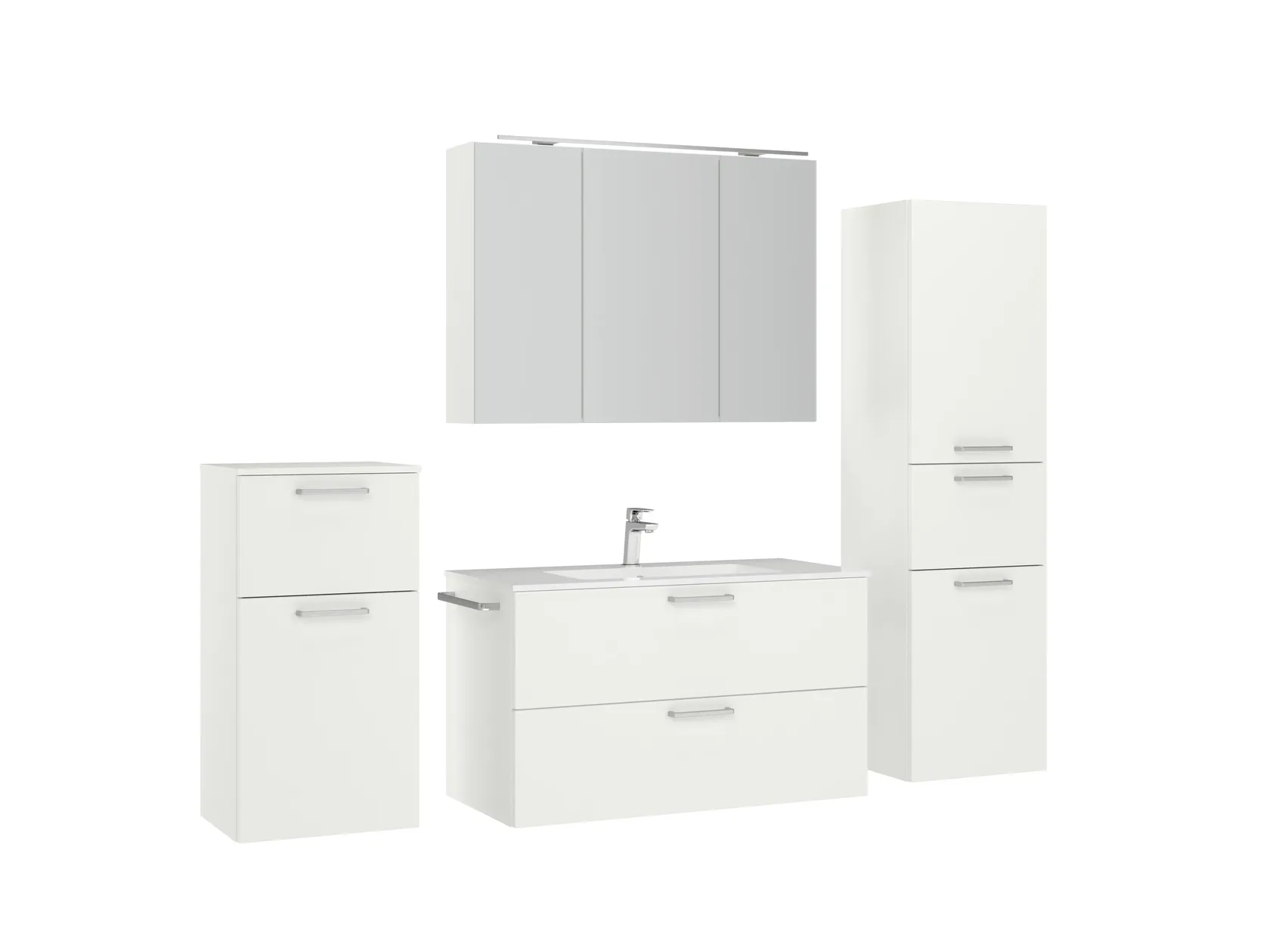 Atlas Ensemble sous vasque avec miroir et colonnes 3