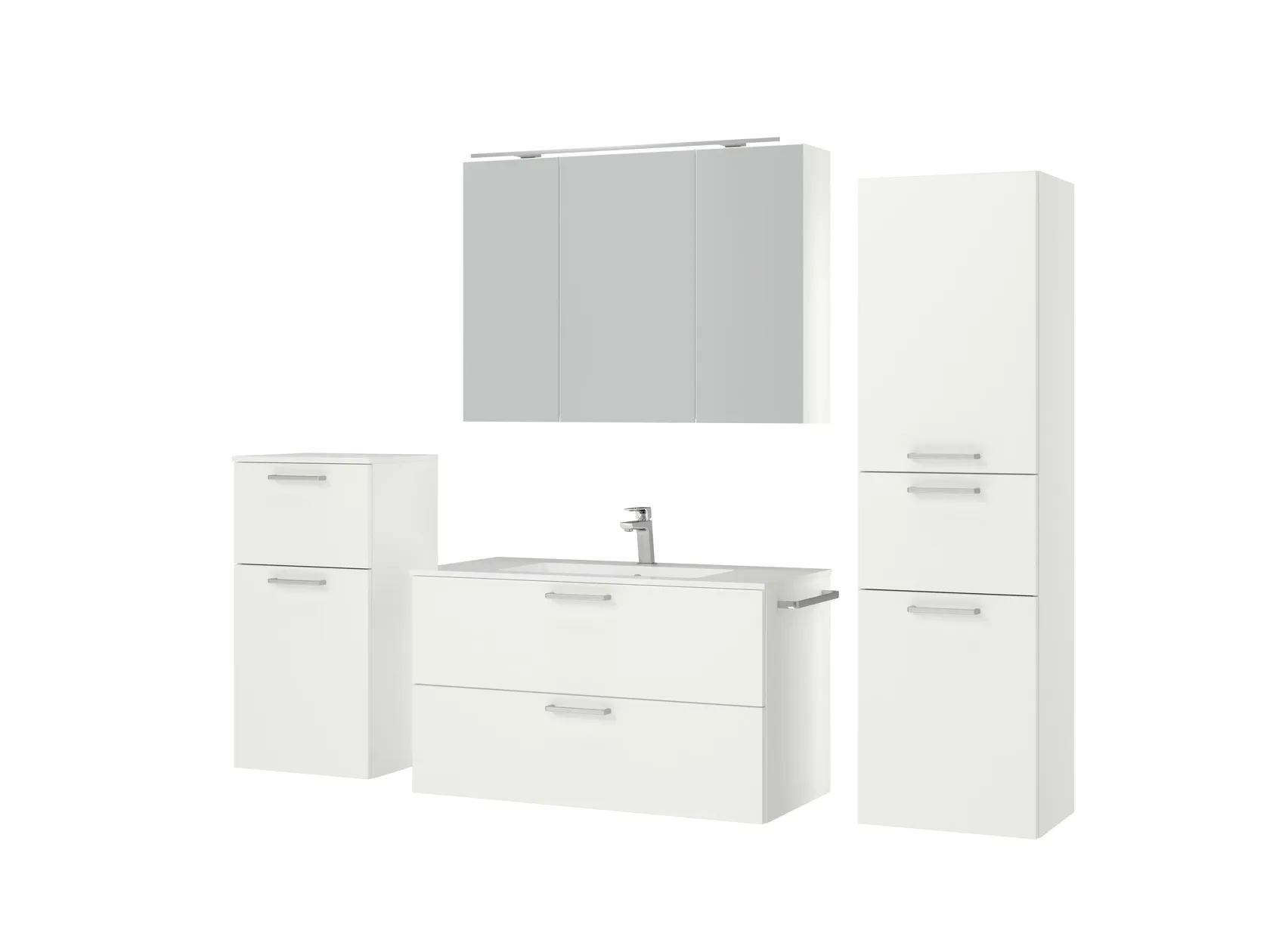 Atlas Ensemble sous vasque avec miroir et colonnes 5