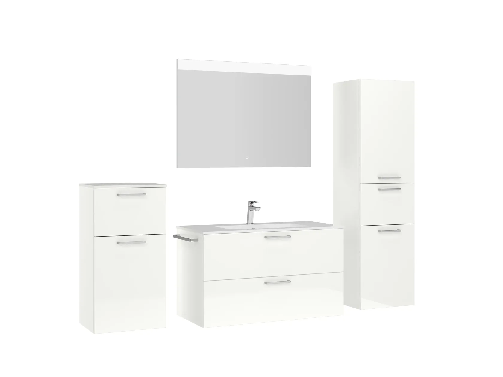 Atlas Ensemble sous vasque avec miroir et colonnes 3