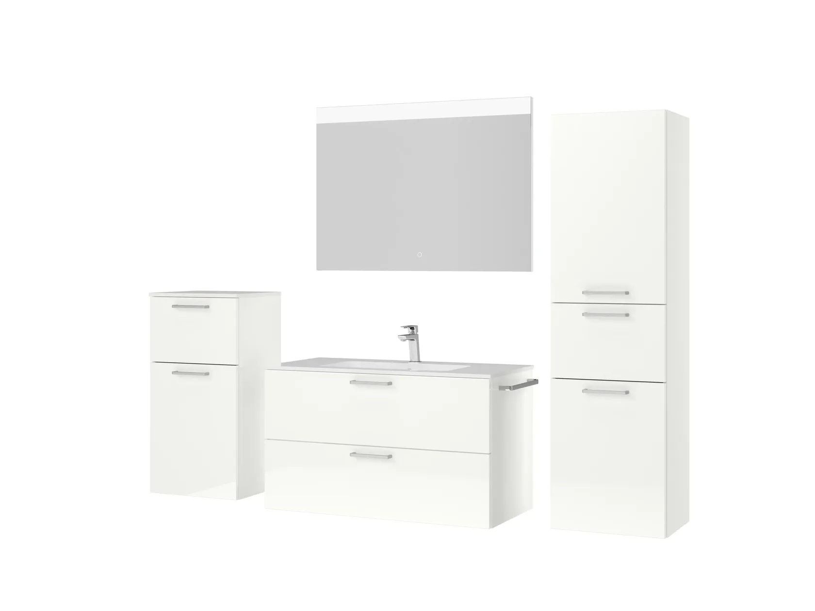 Atlas Ensemble sous vasque avec miroir et colonnes 5