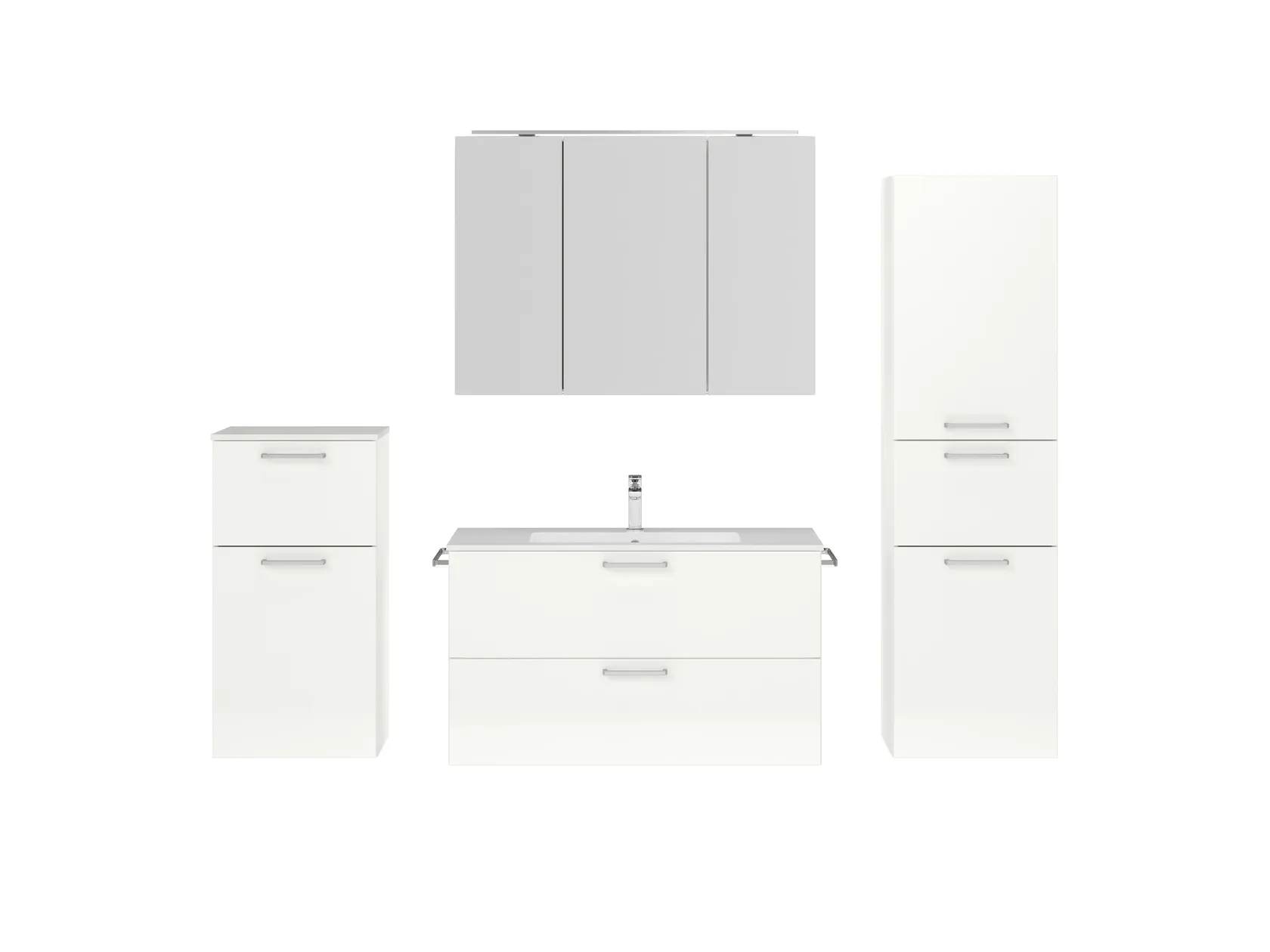 Atlas Ensemble sous vasque avec miroir et colonnes 1