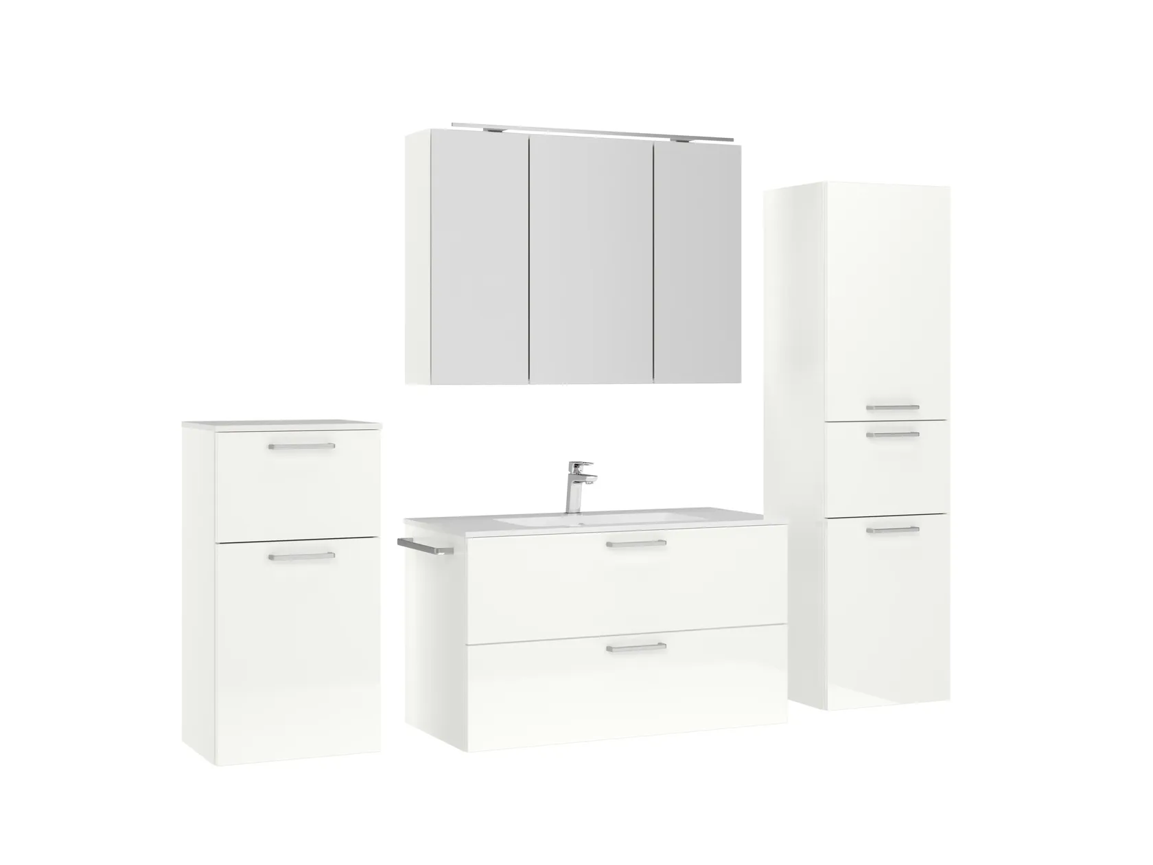 Atlas Ensemble sous vasque avec miroir et colonnes 3