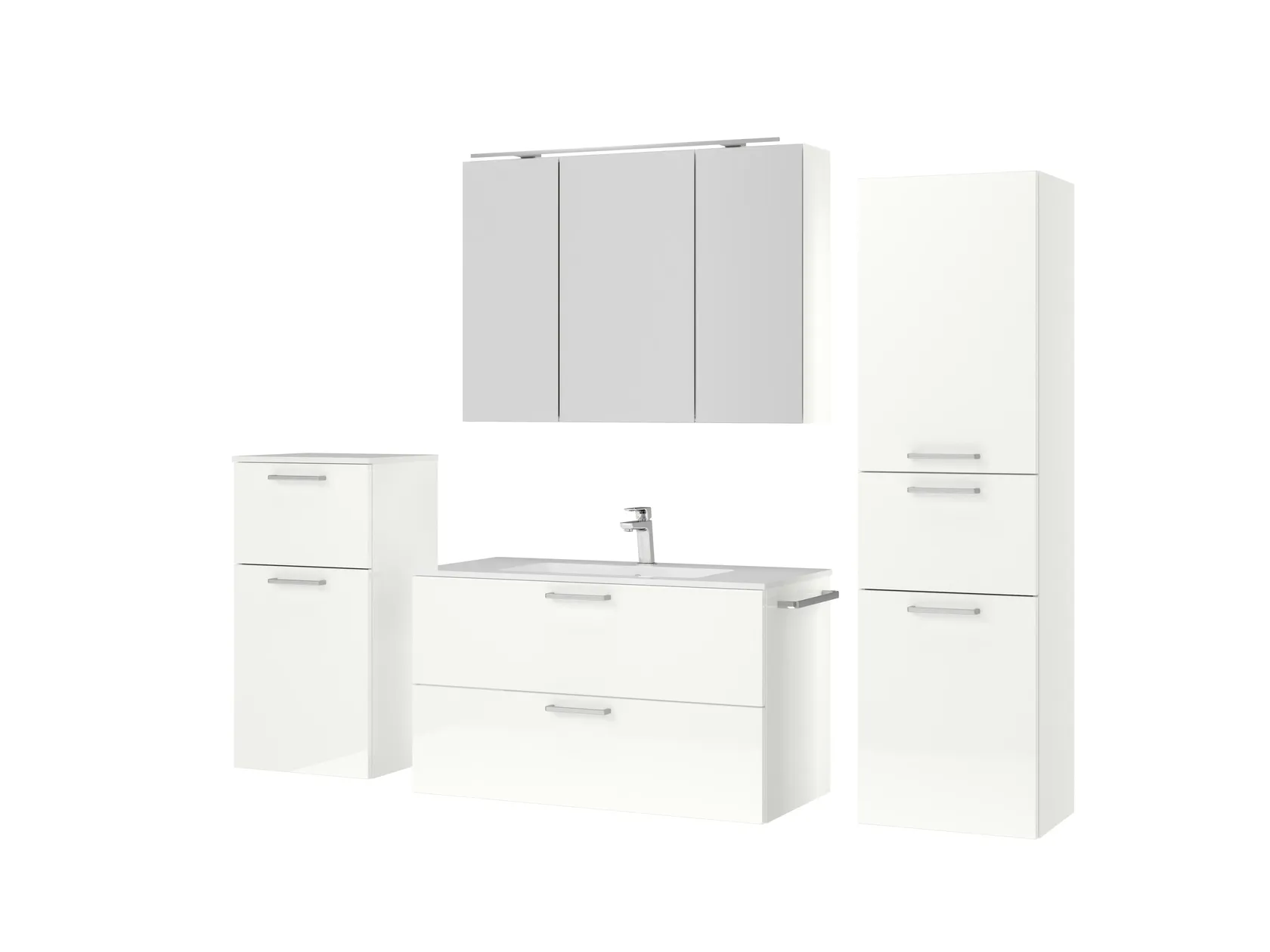 Atlas Ensemble sous vasque avec miroir et colonnes 5