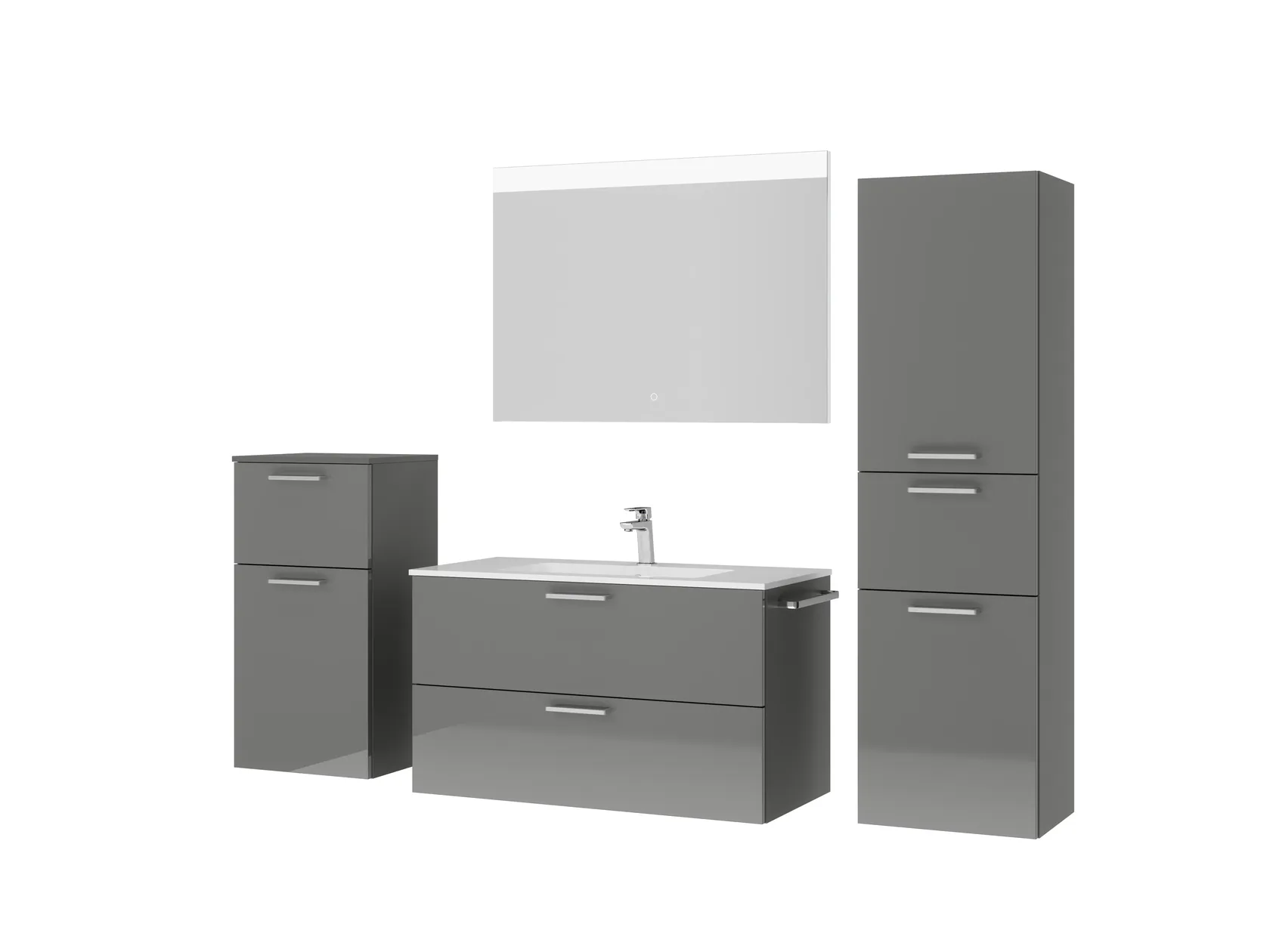 Atlas Ensemble sous vasque avec miroir et colonnes 5