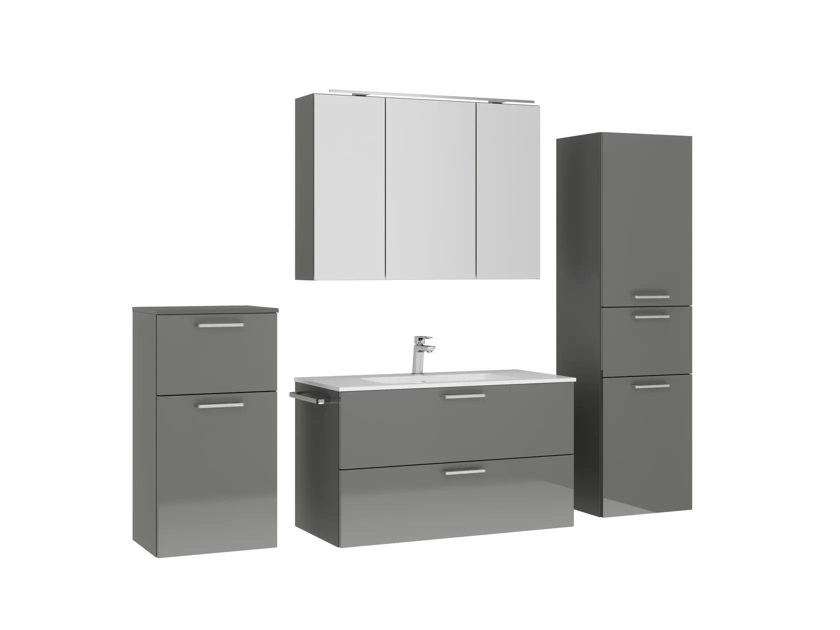 Atlas Ensemble sous vasque avec miroir et colonnes 3