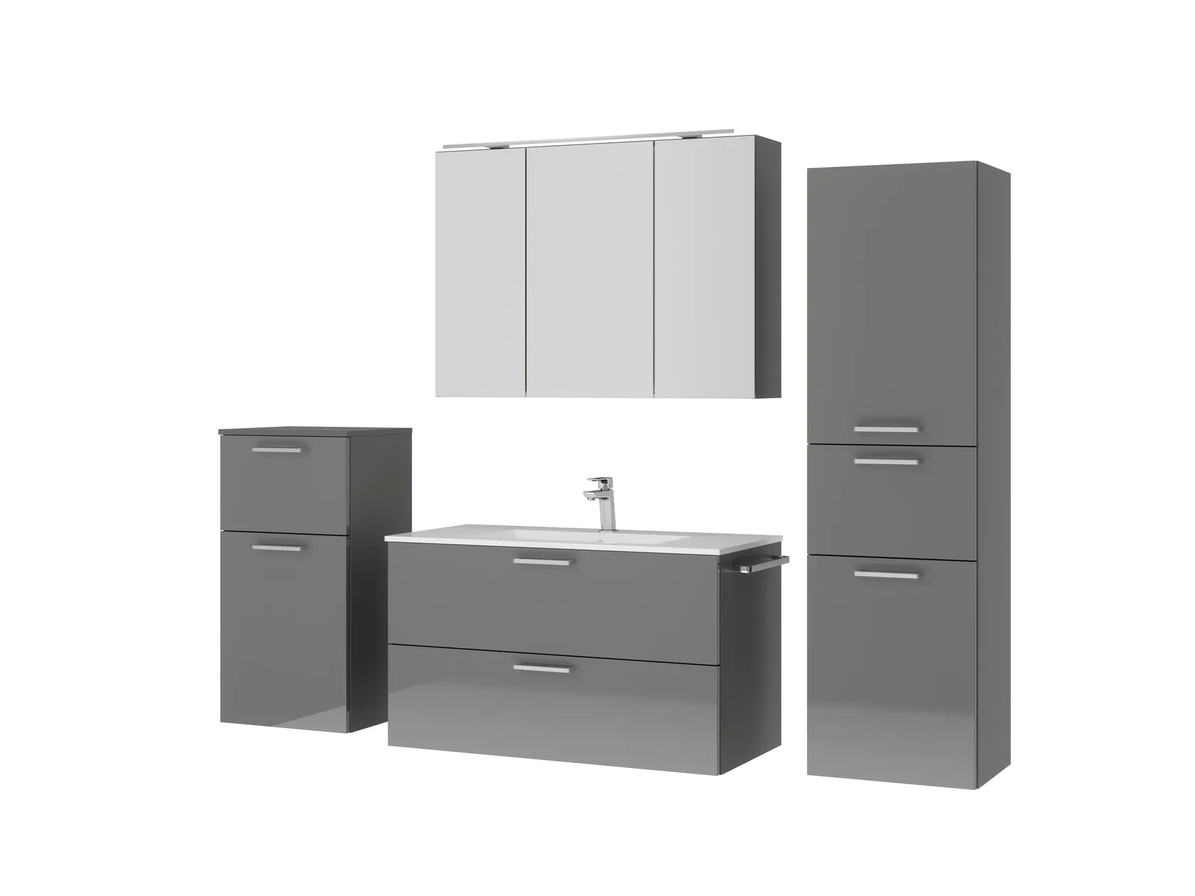 Atlas Ensemble sous vasque avec miroir et colonnes 5