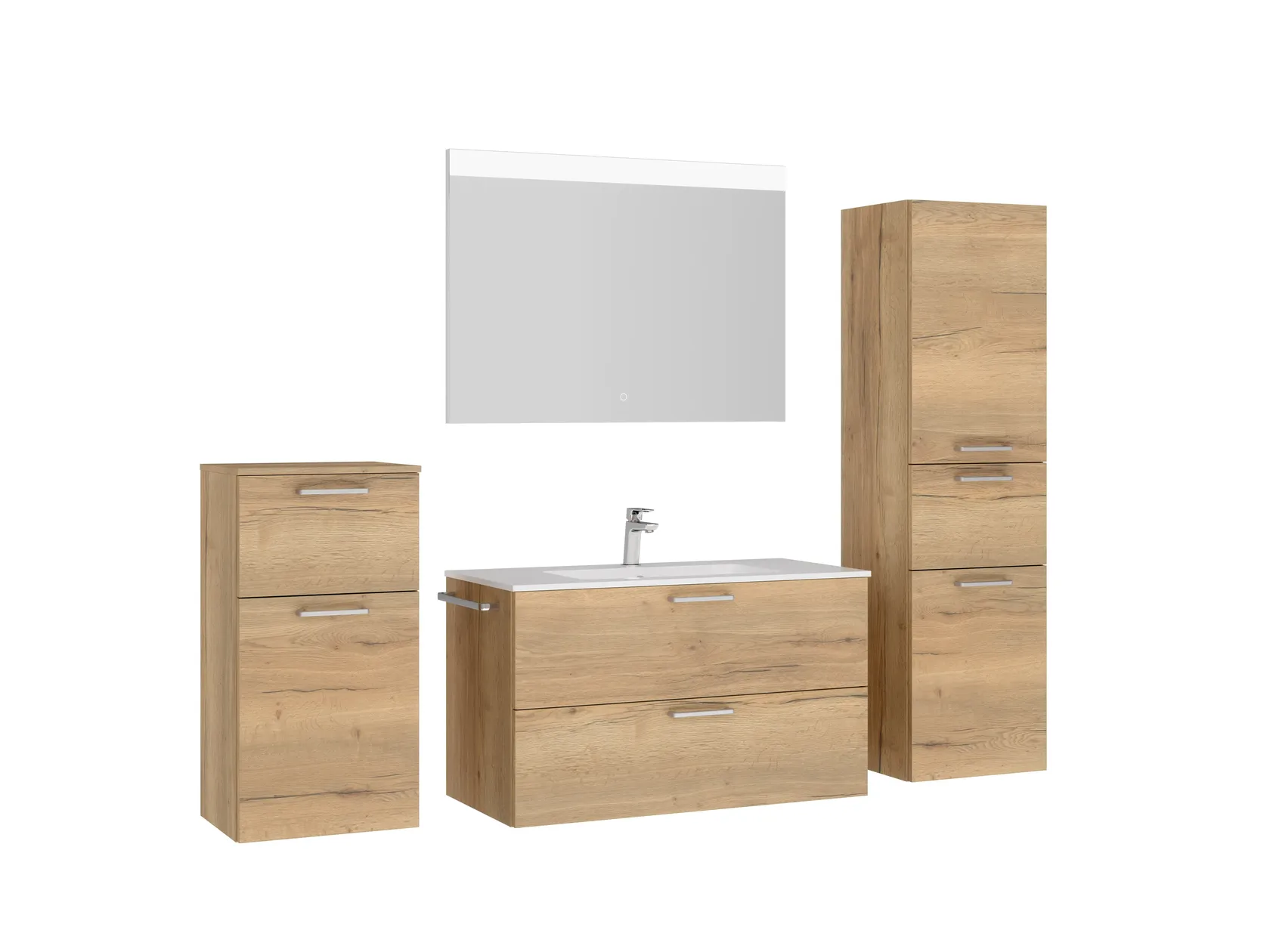 Atlas Ensemble sous vasque avec miroir et colonnes 3