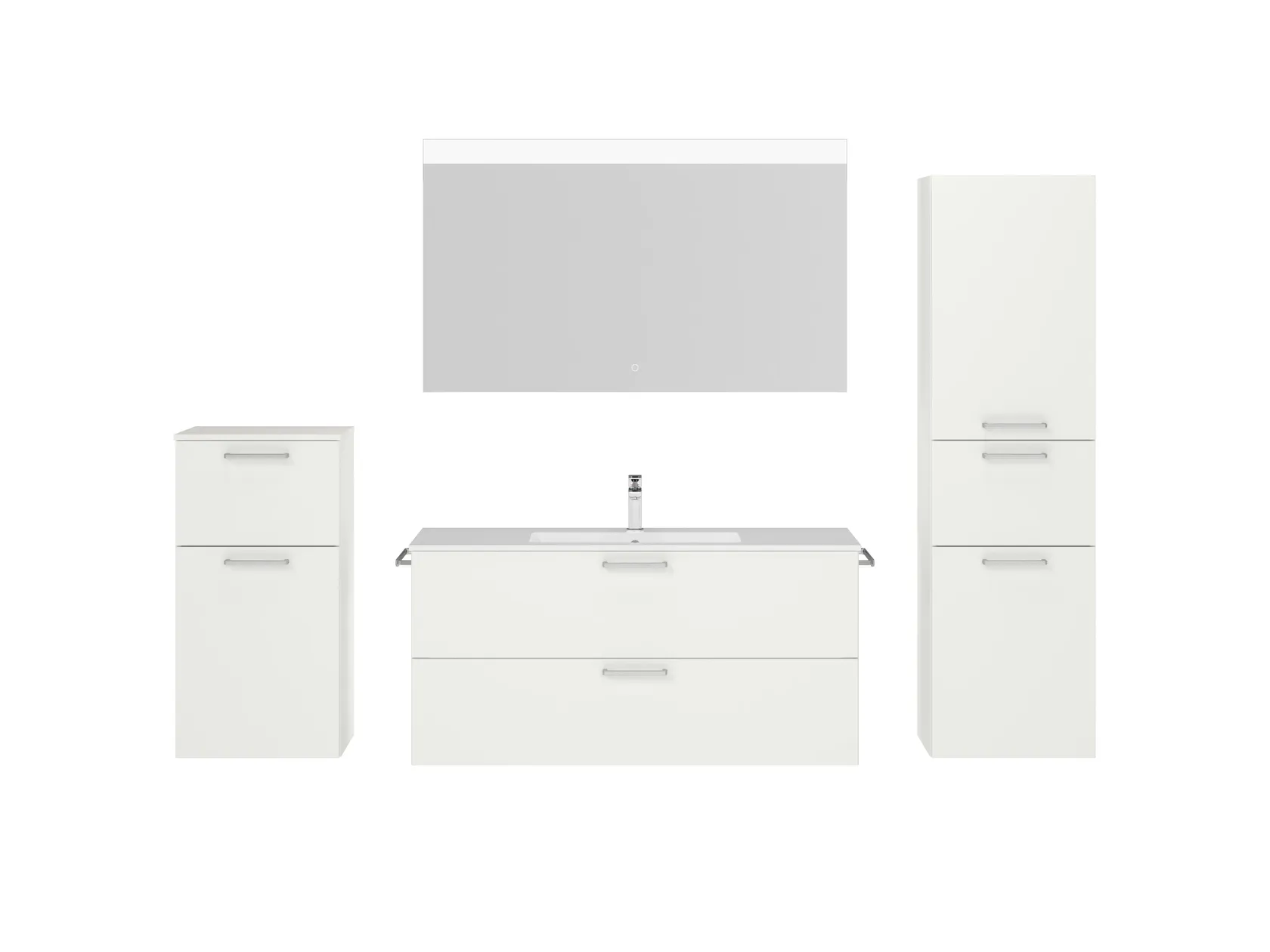 Atlas Ensemble sous vasque avec miroir et colonnes 1