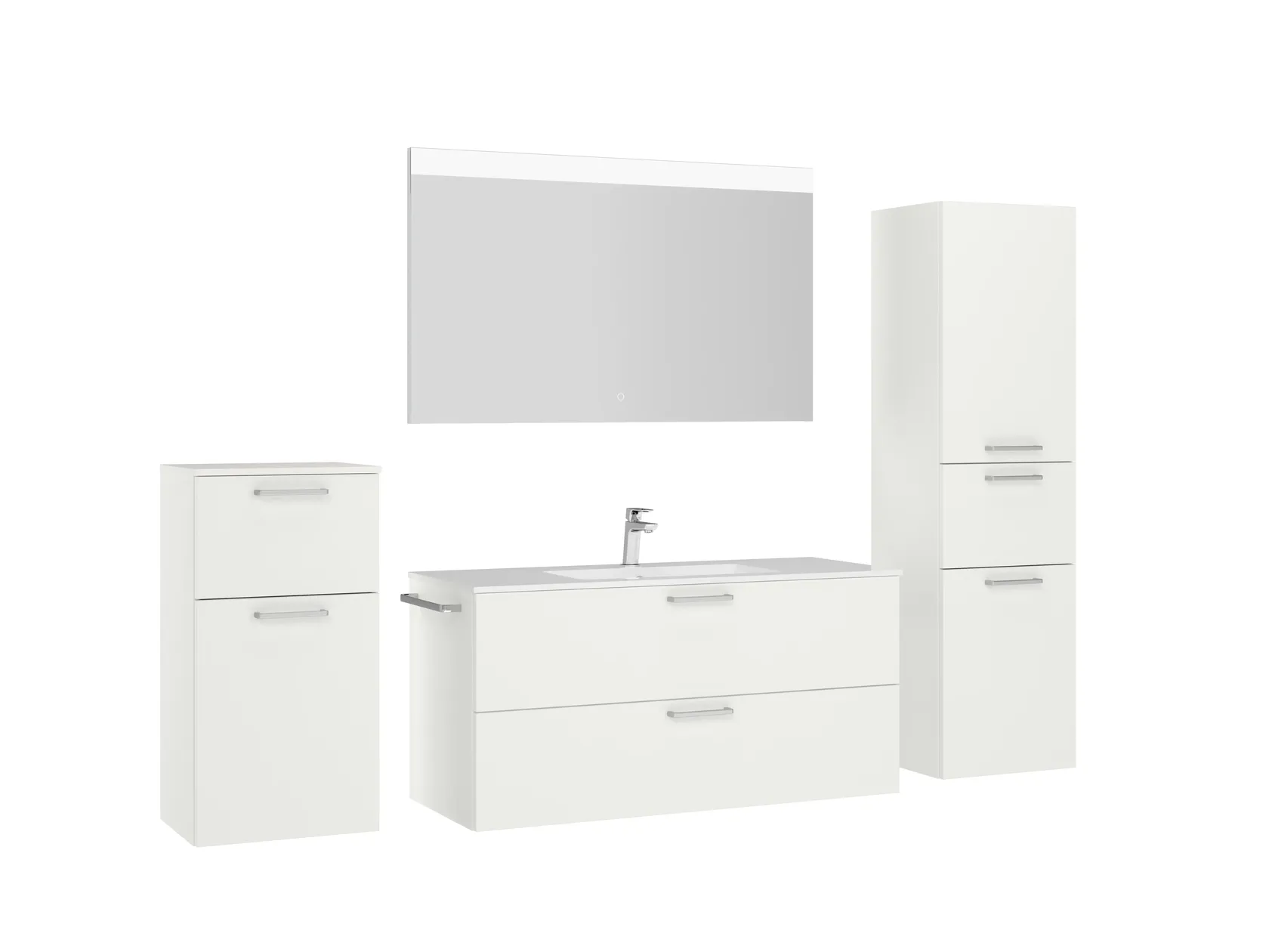 Atlas Ensemble sous vasque avec miroir et colonnes 3