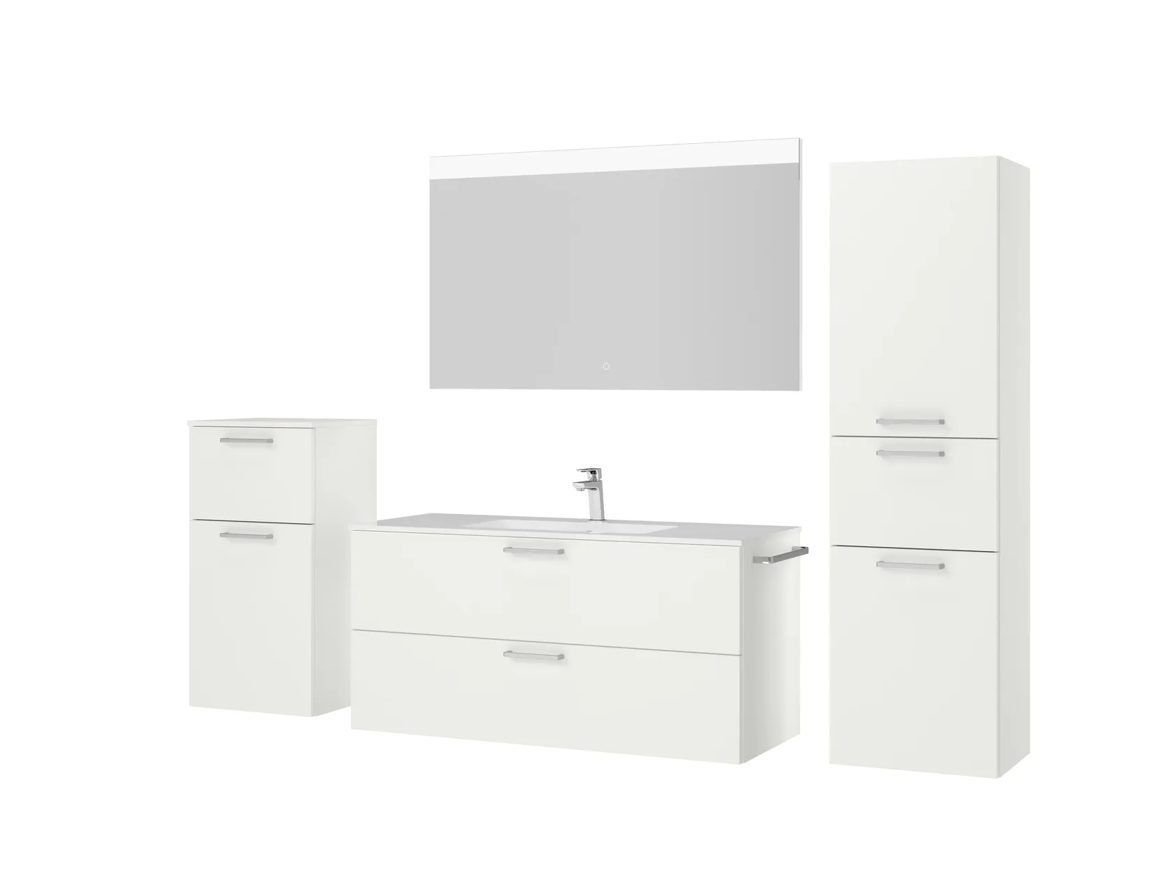 Atlas Ensemble sous vasque avec miroir et colonnes 5