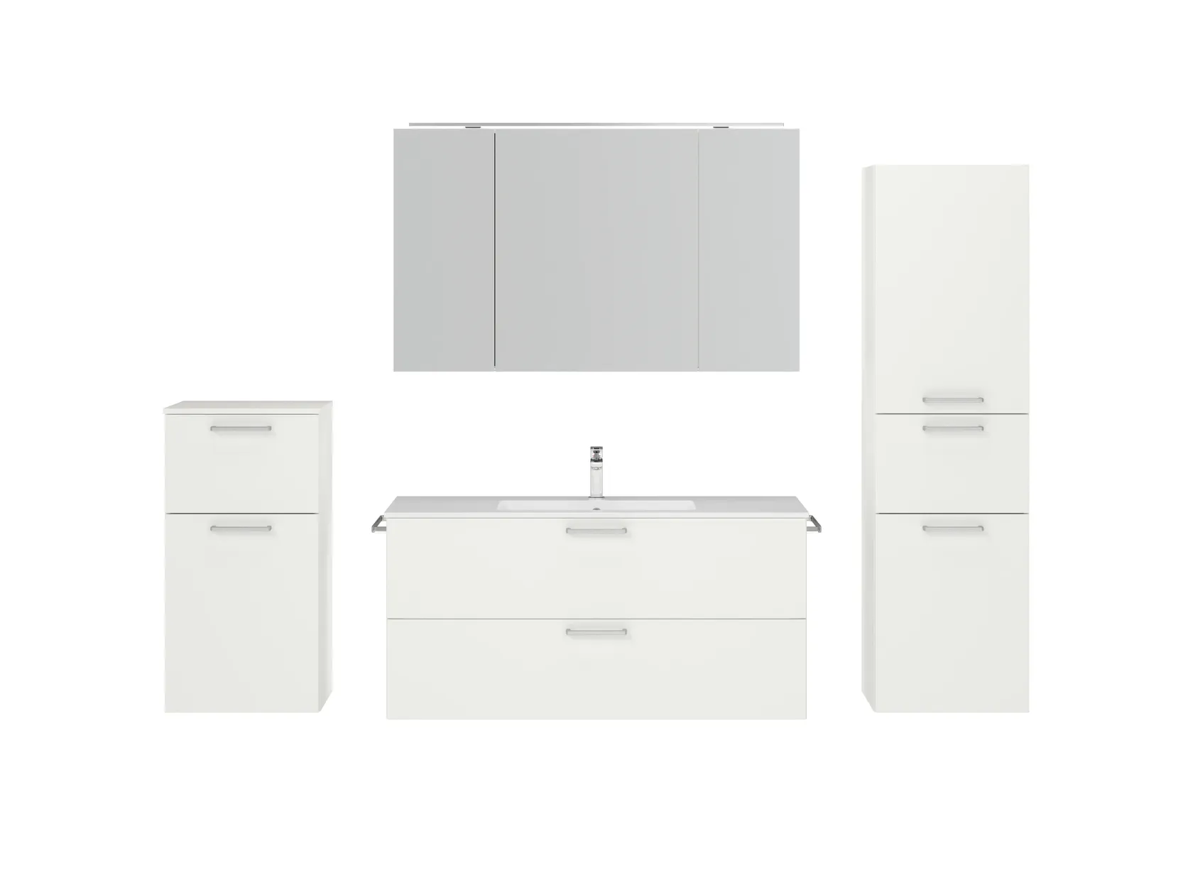 Atlas Ensemble sous vasque avec miroir et colonnes 1