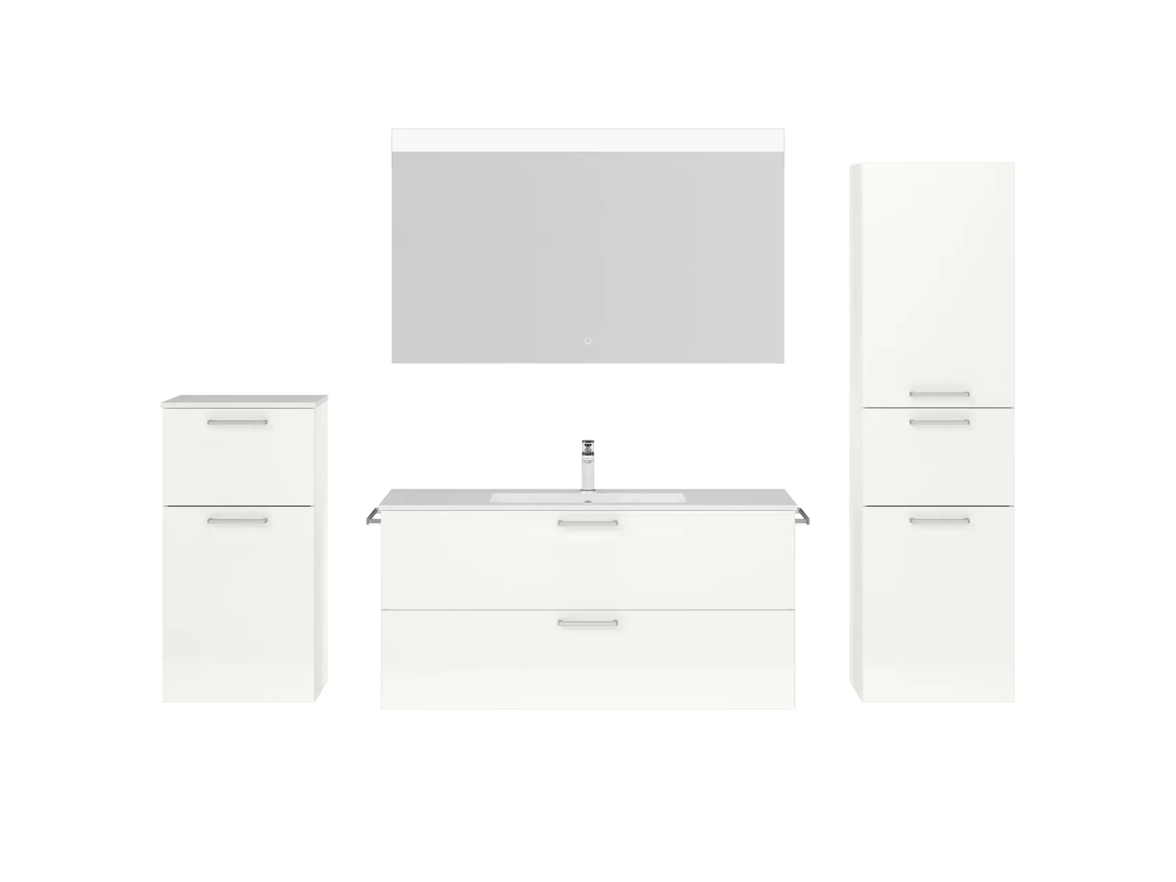 Atlas Ensemble sous vasque avec miroir et colonnes 1