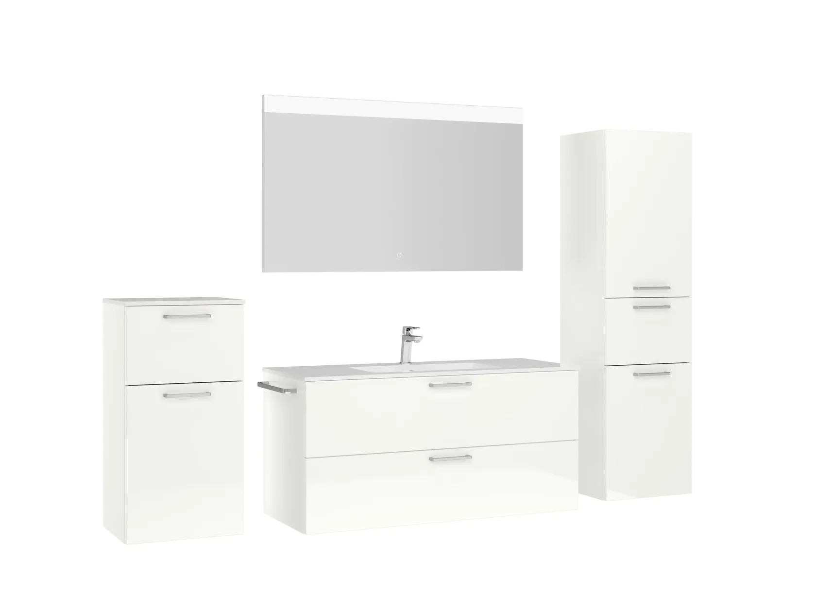 Atlas Ensemble sous vasque avec miroir et colonnes 3