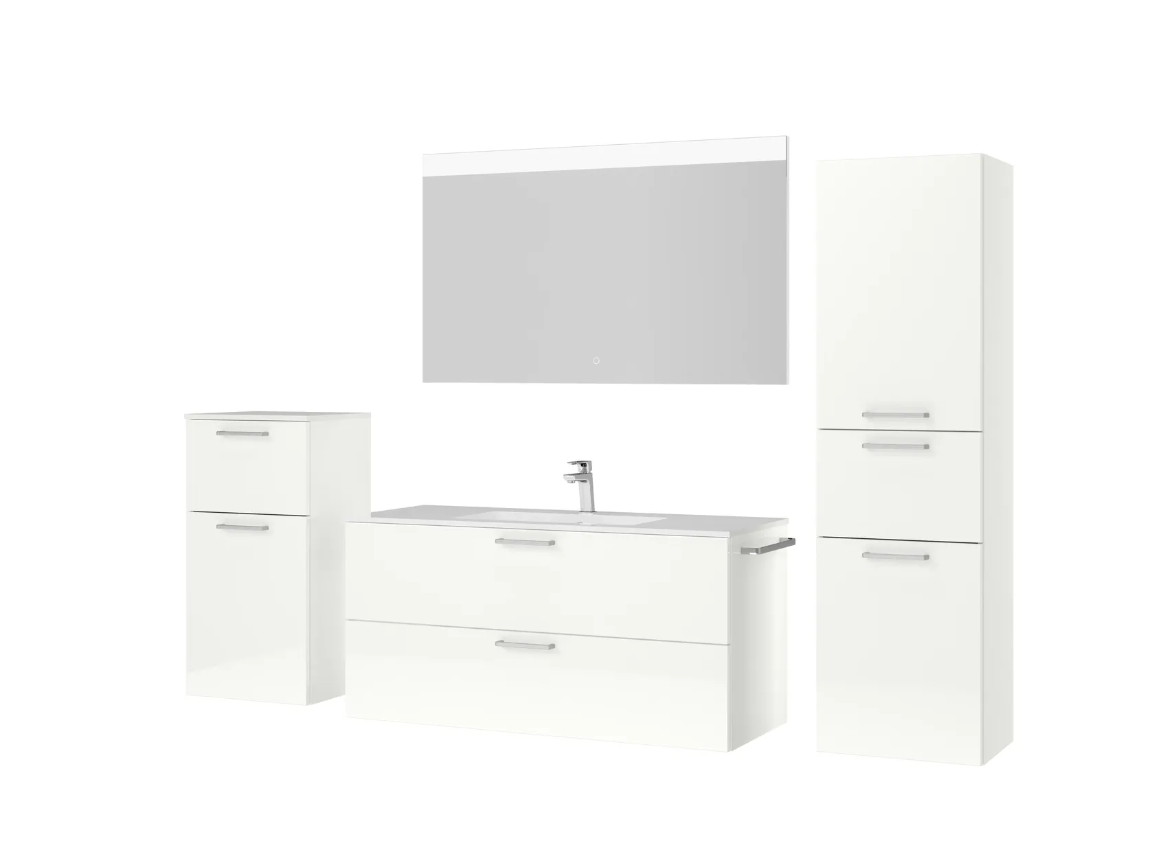 Atlas Ensemble sous vasque avec miroir et colonnes 5