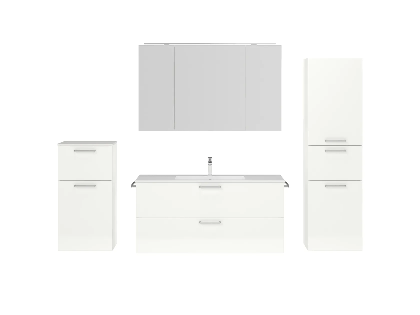 Atlas Ensemble sous vasque avec miroir et colonnes 1