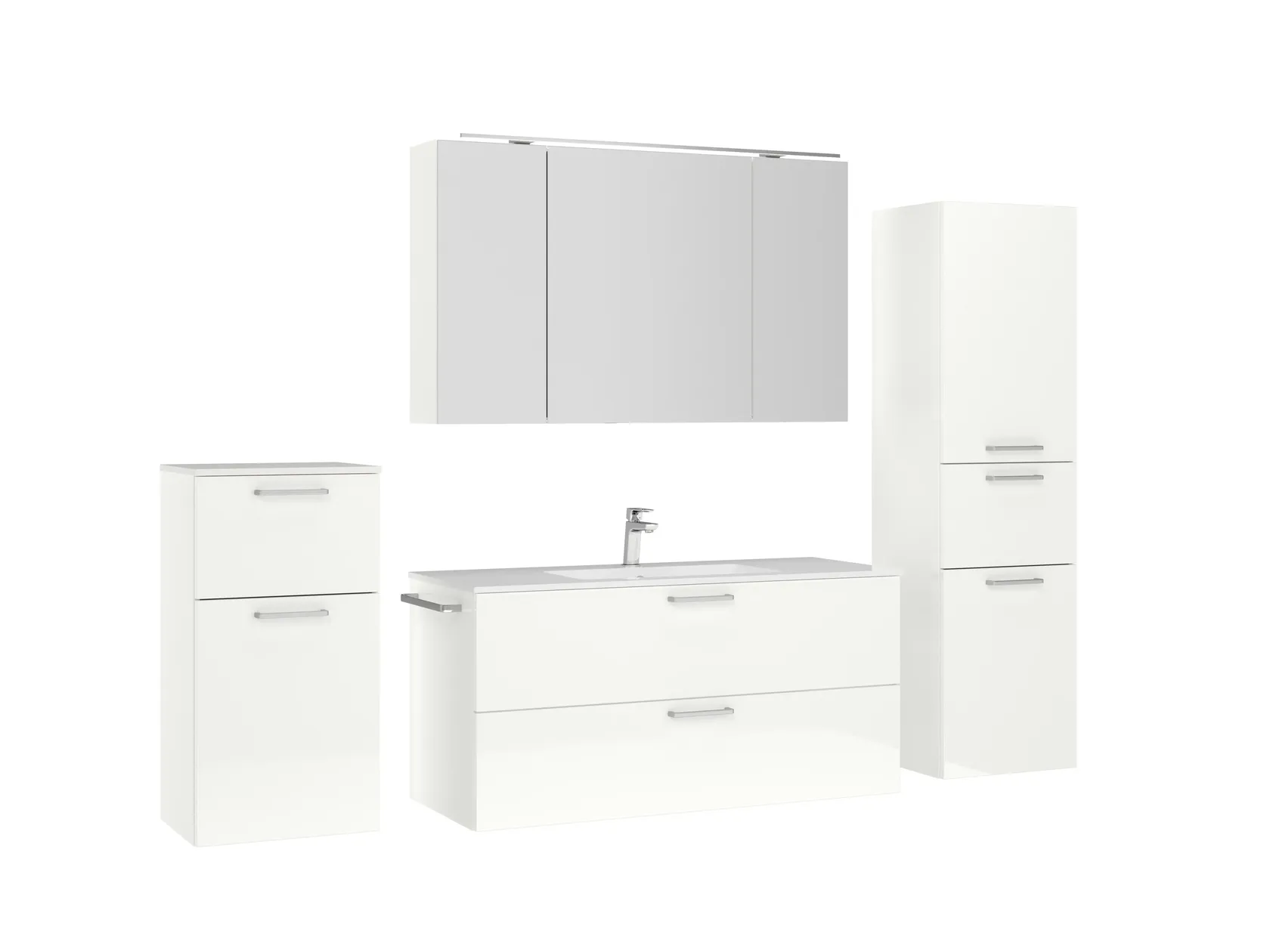 Atlas Ensemble sous vasque avec miroir et colonnes 3