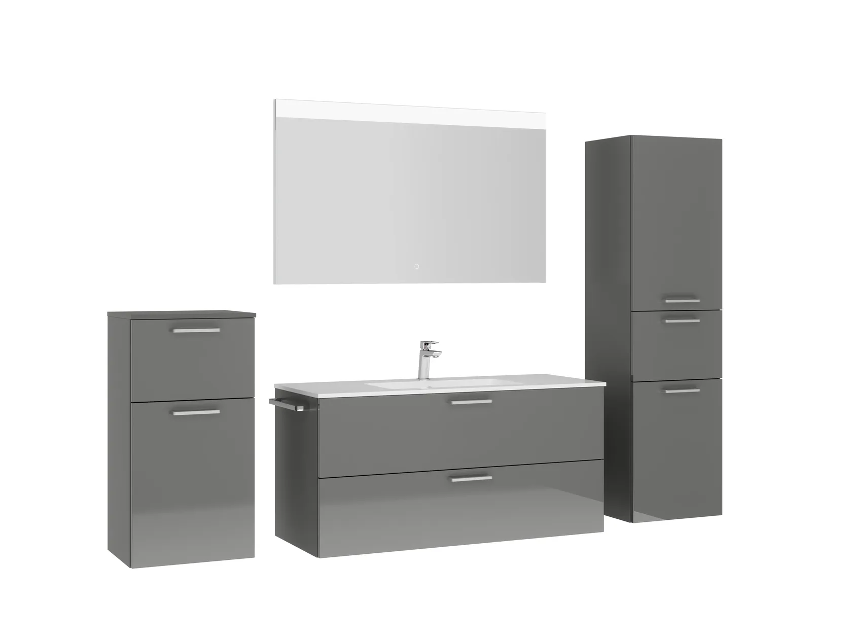 Atlas Ensemble sous vasque avec miroir et colonnes 3