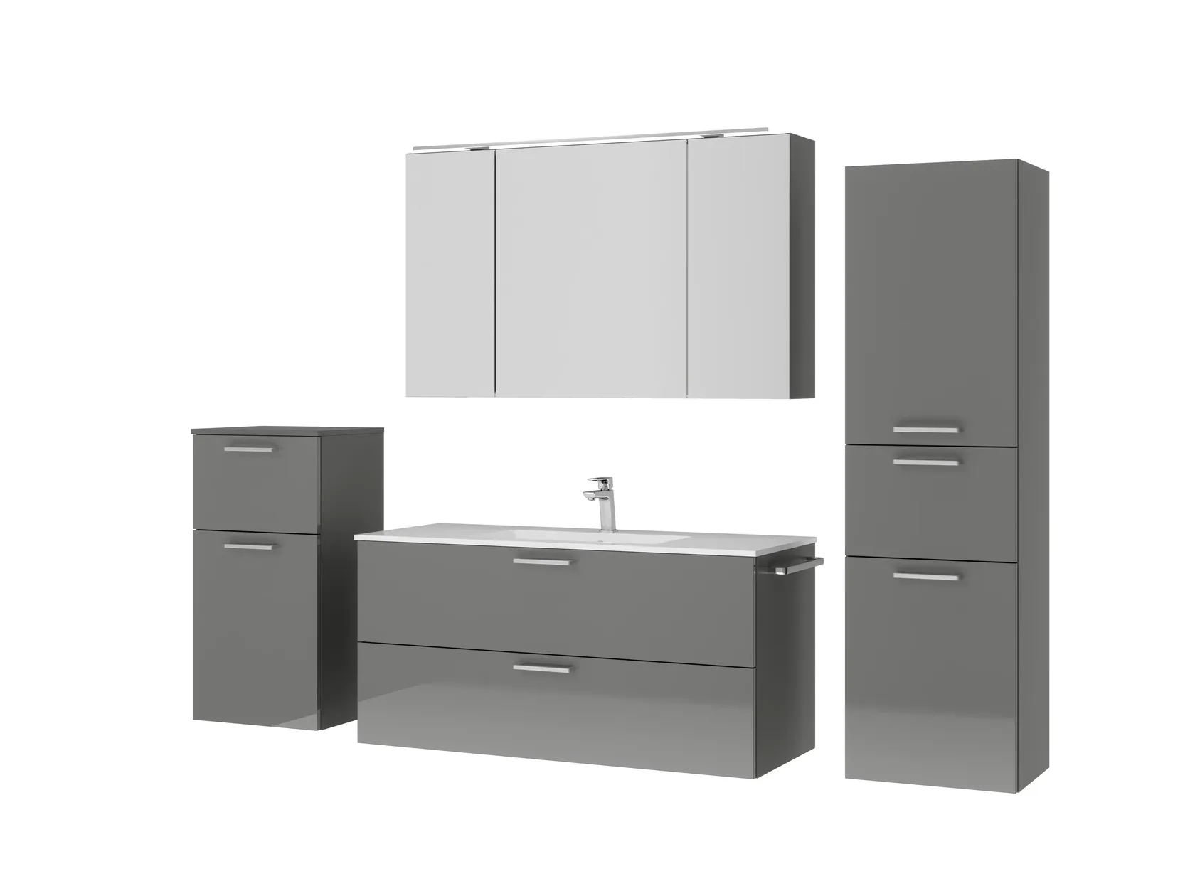 Atlas Ensemble sous vasque avec miroir et colonnes 5