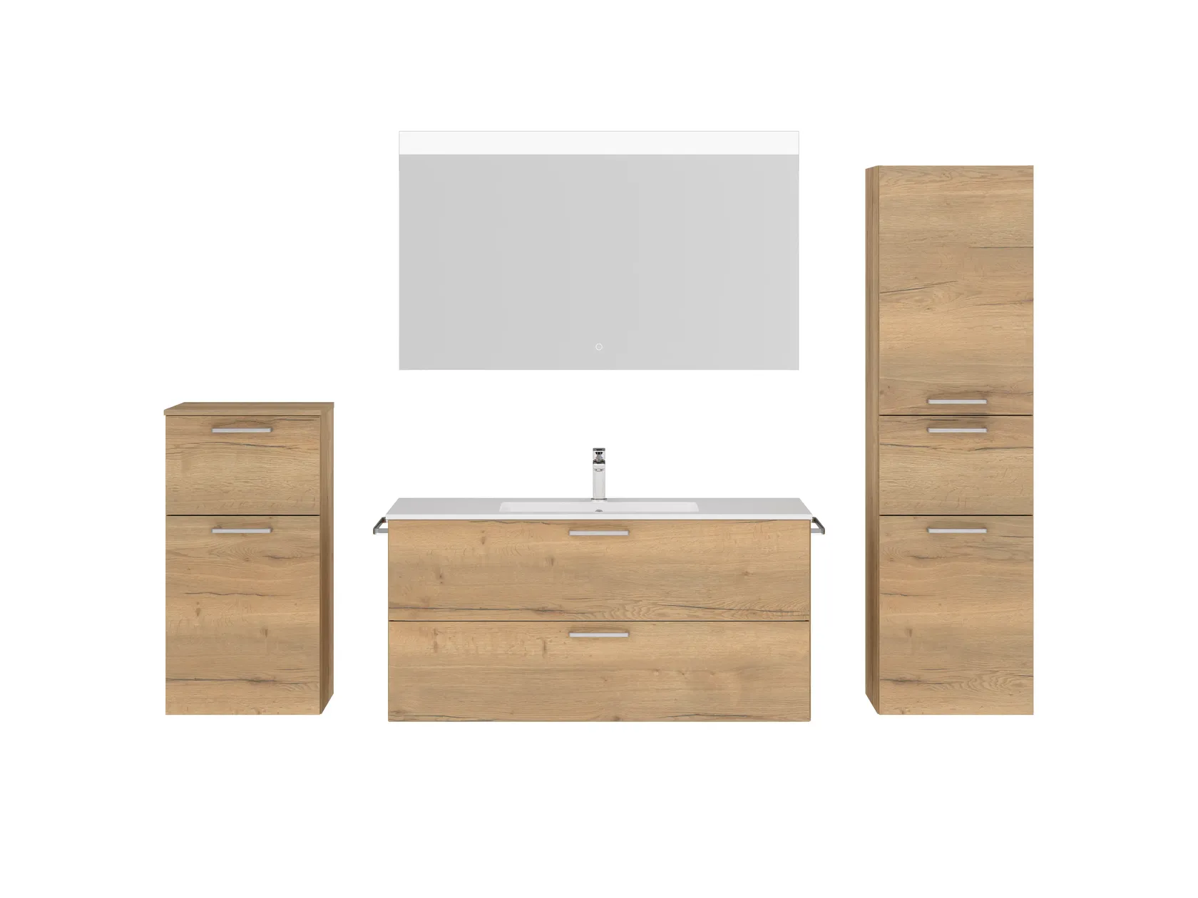 Atlas Ensemble sous vasque avec miroir et colonnes 1