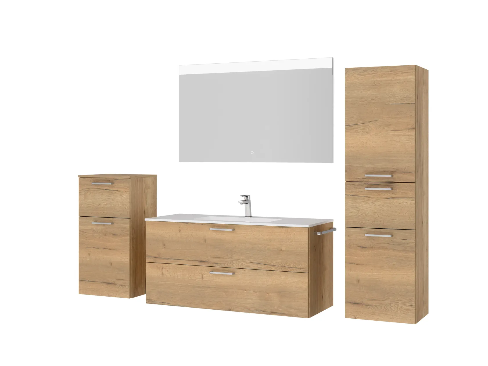 Atlas Ensemble sous vasque avec miroir et colonnes 5