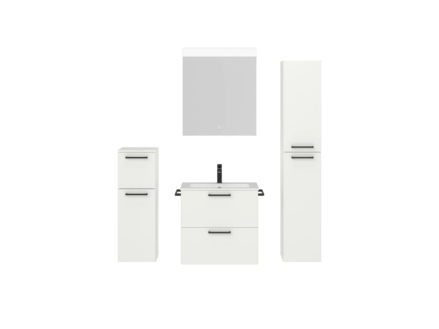 Atlas Ensemble sous vasque avec miroir et colonnes 1