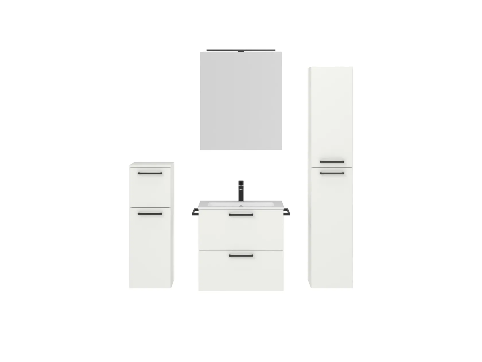 Atlas Ensemble sous vasque avec miroir et colonnes 1