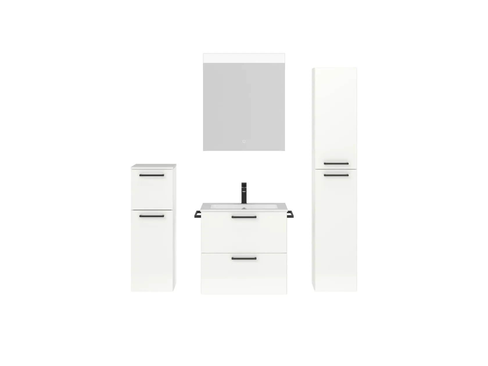 Atlas Ensemble sous vasque avec miroir et colonnes 1