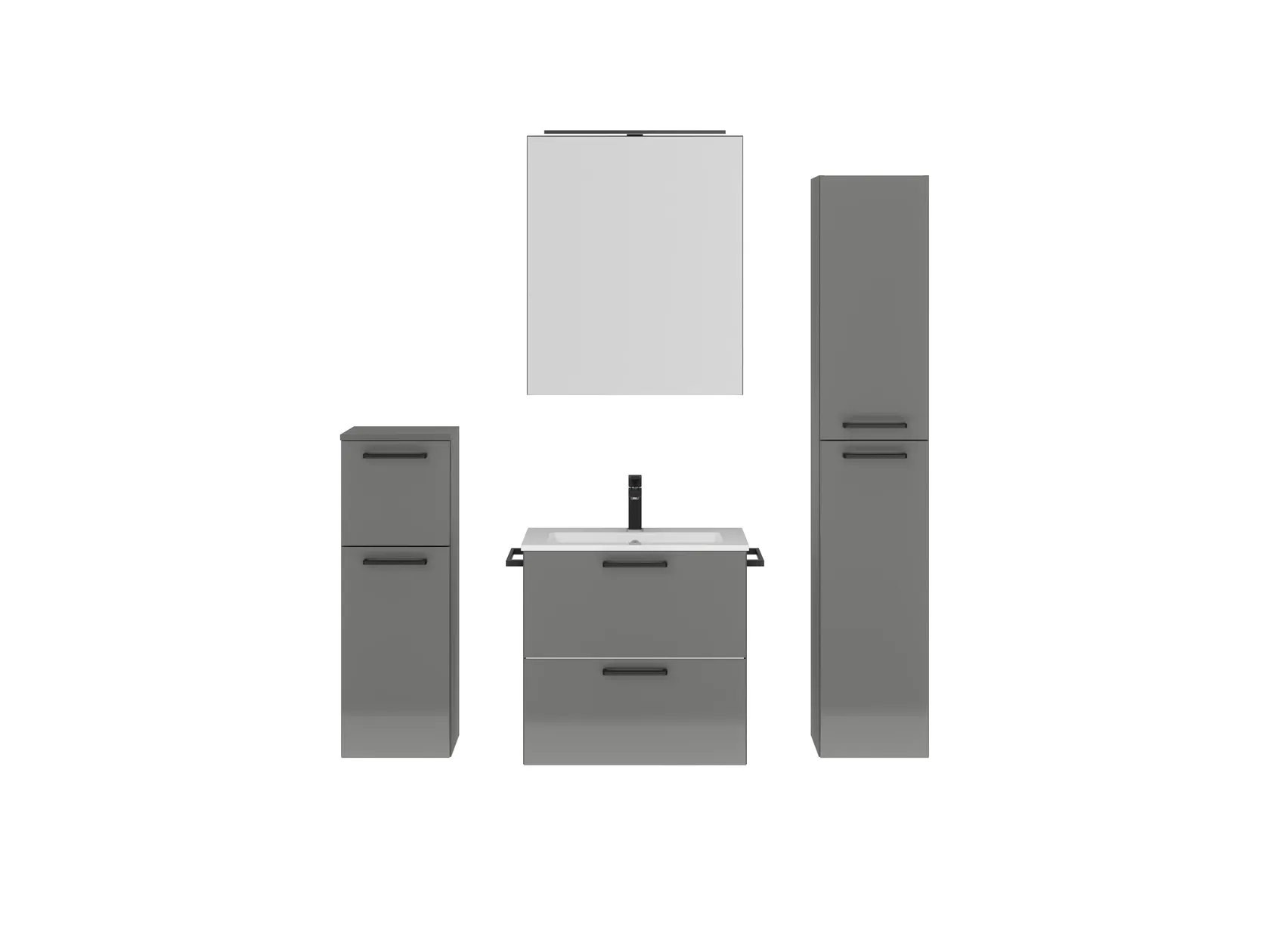 Atlas Ensemble sous vasque avec miroir et colonnes 1