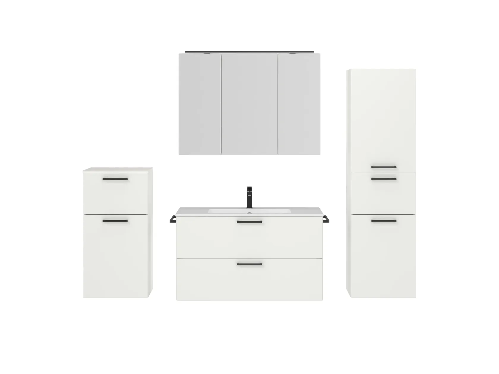 Atlas Ensemble sous vasque avec miroir et colonnes 1