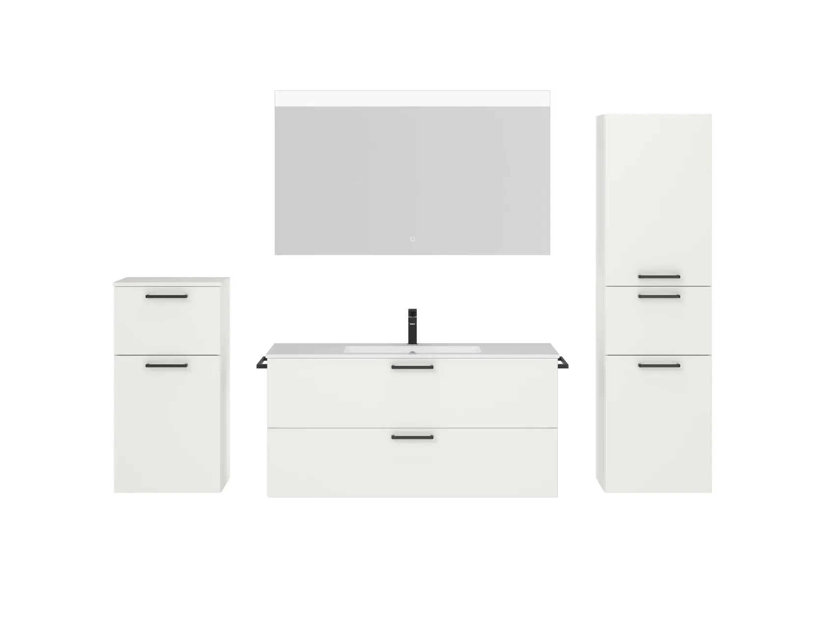 Atlas Ensemble sous vasque avec miroir et colonnes 1