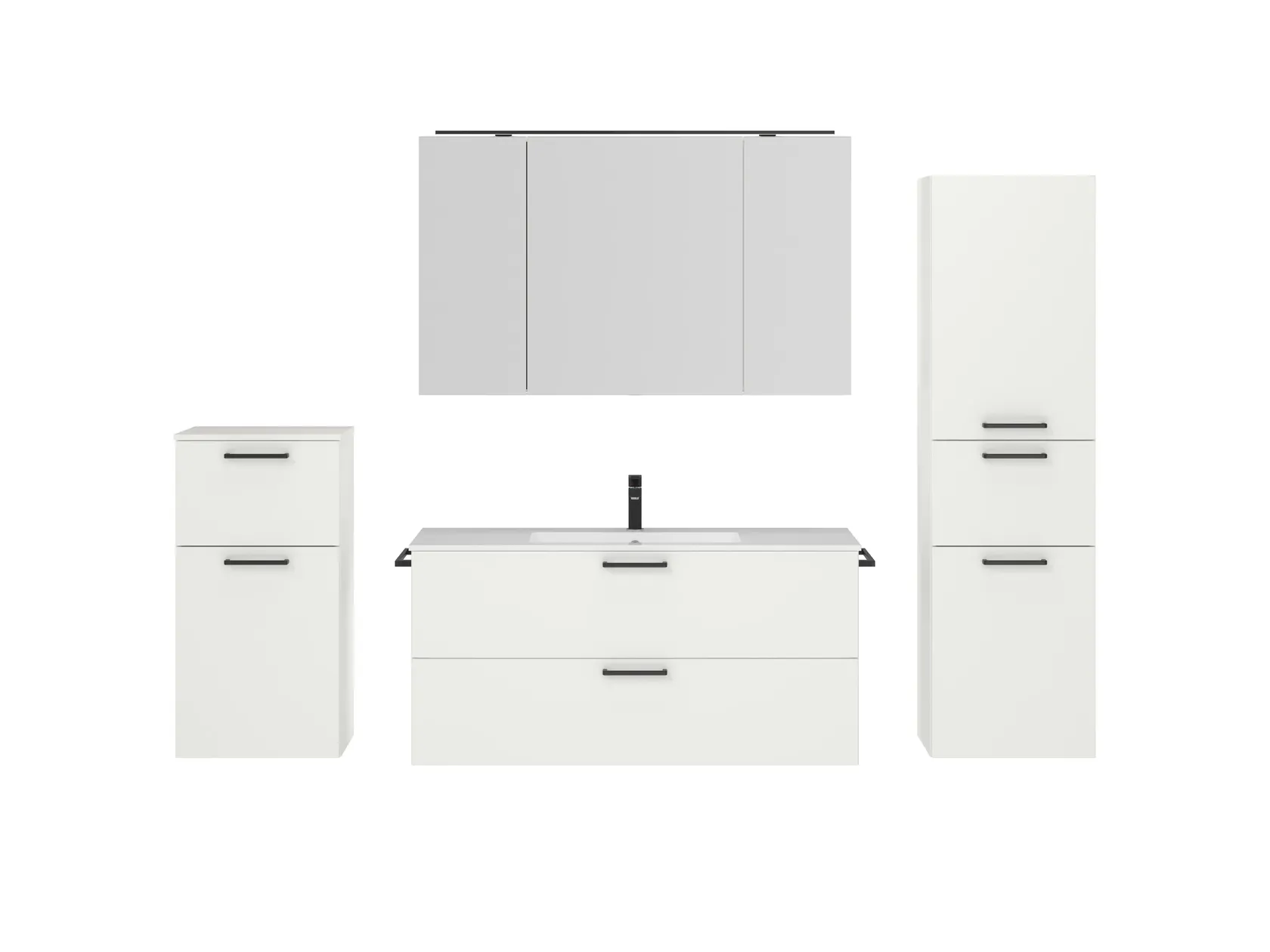 Atlas Ensemble sous vasque avec miroir et colonnes 1