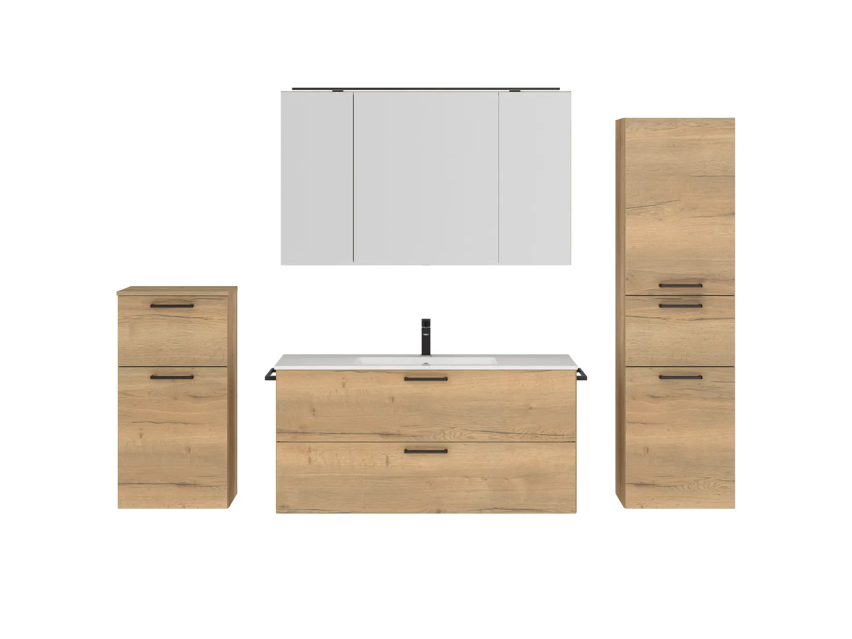 Atlas Ensemble sous vasque avec miroir et colonnes 0