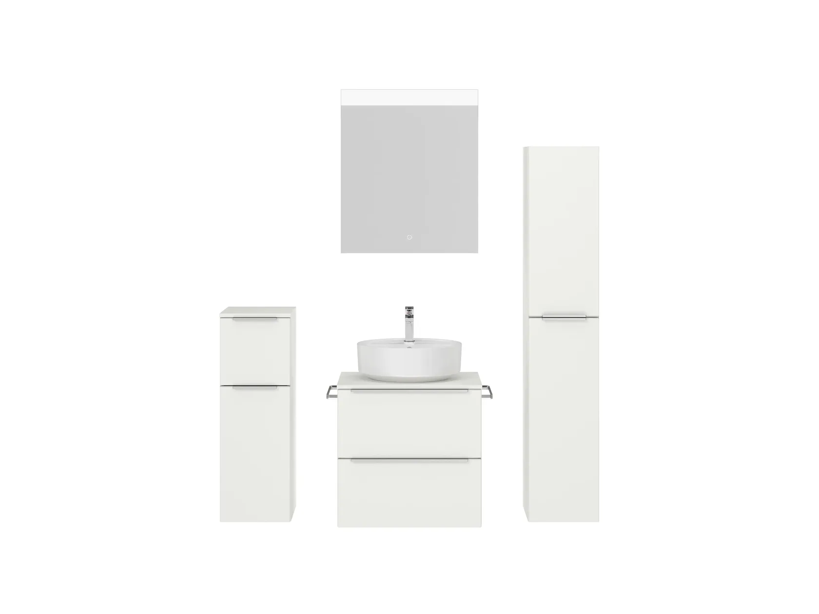 Atlas Ensemble sous vasque avec miroir et colonnes 1