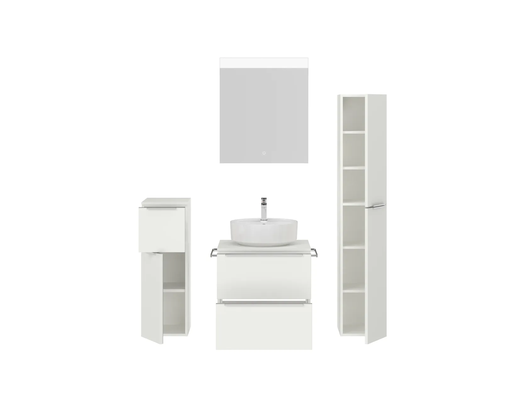 Atlas Ensemble sous vasque avec miroir et colonnes 2