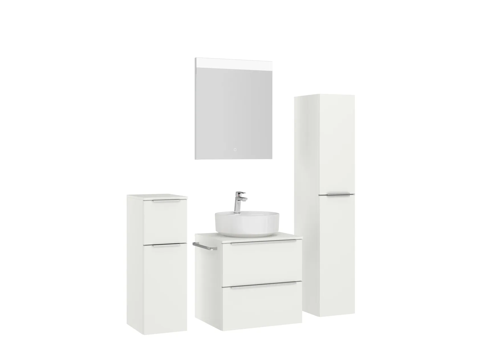 Atlas Ensemble sous vasque avec miroir et colonnes 3