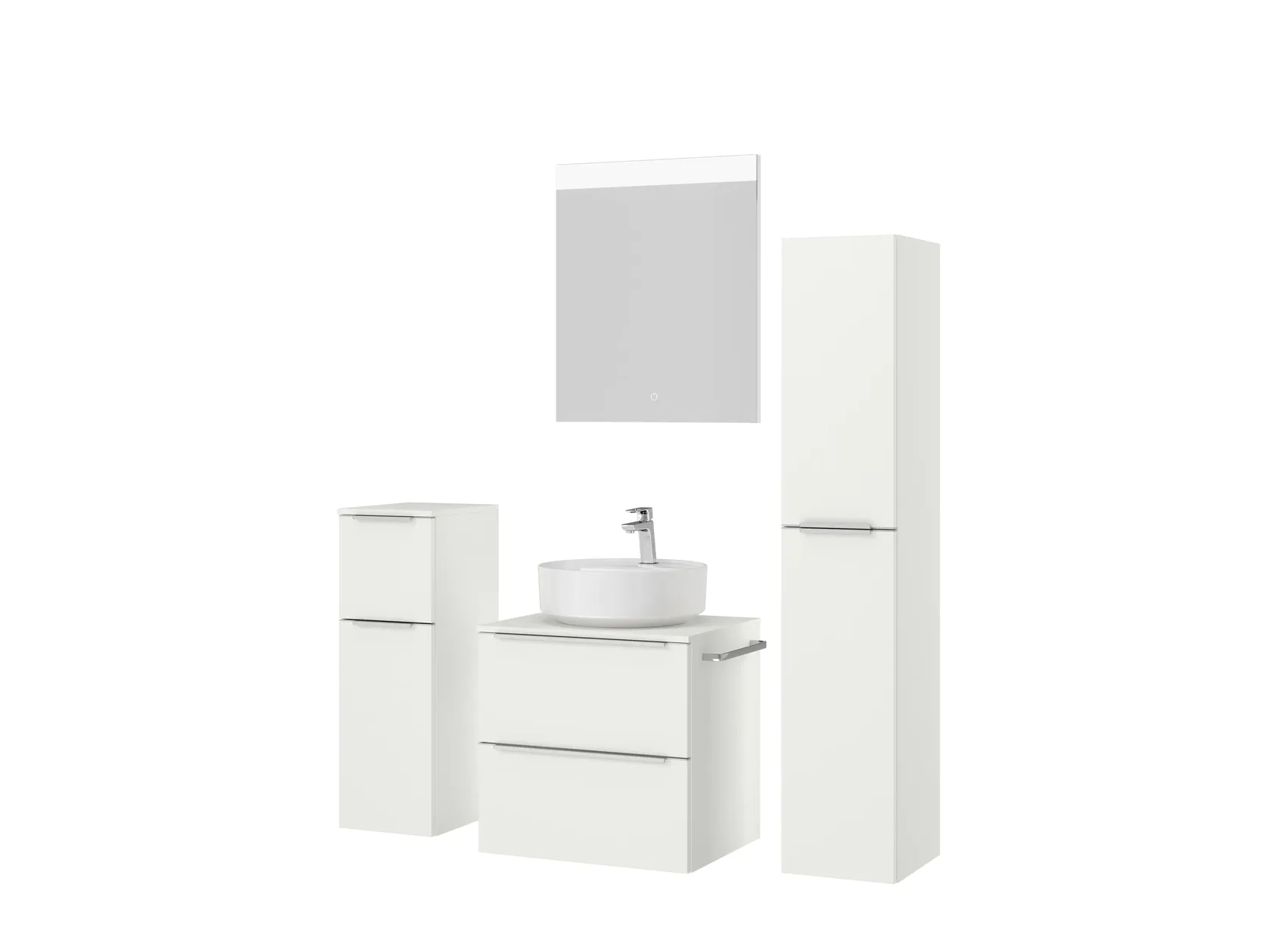 Atlas Ensemble sous vasque avec miroir et colonnes 5