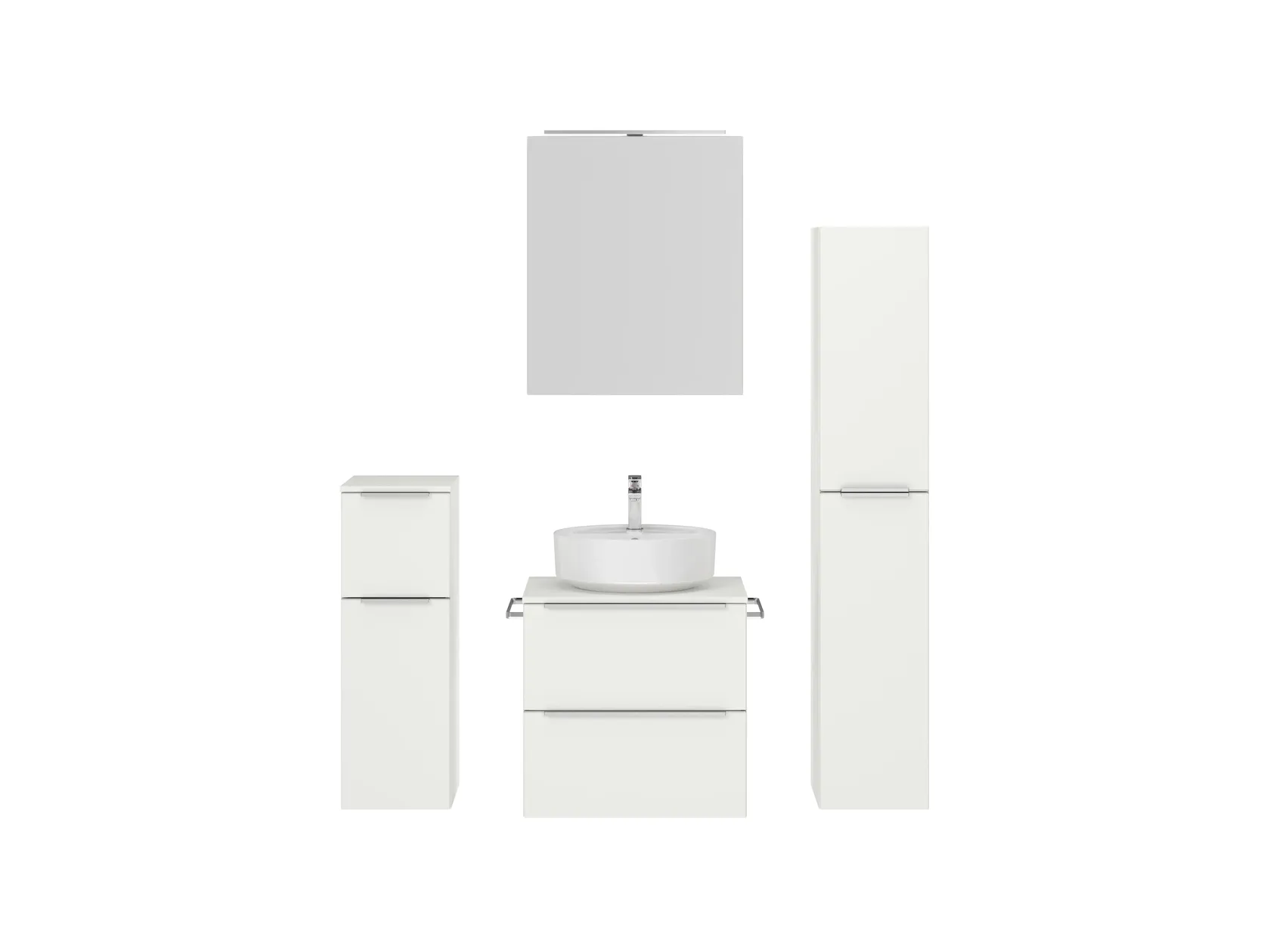 Atlas Ensemble sous vasque avec miroir et colonnes 1