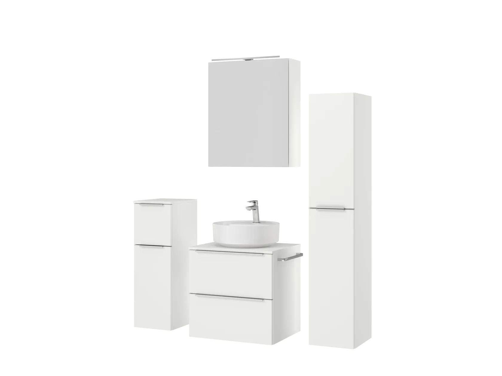 Atlas Ensemble sous vasque avec miroir et colonnes 5