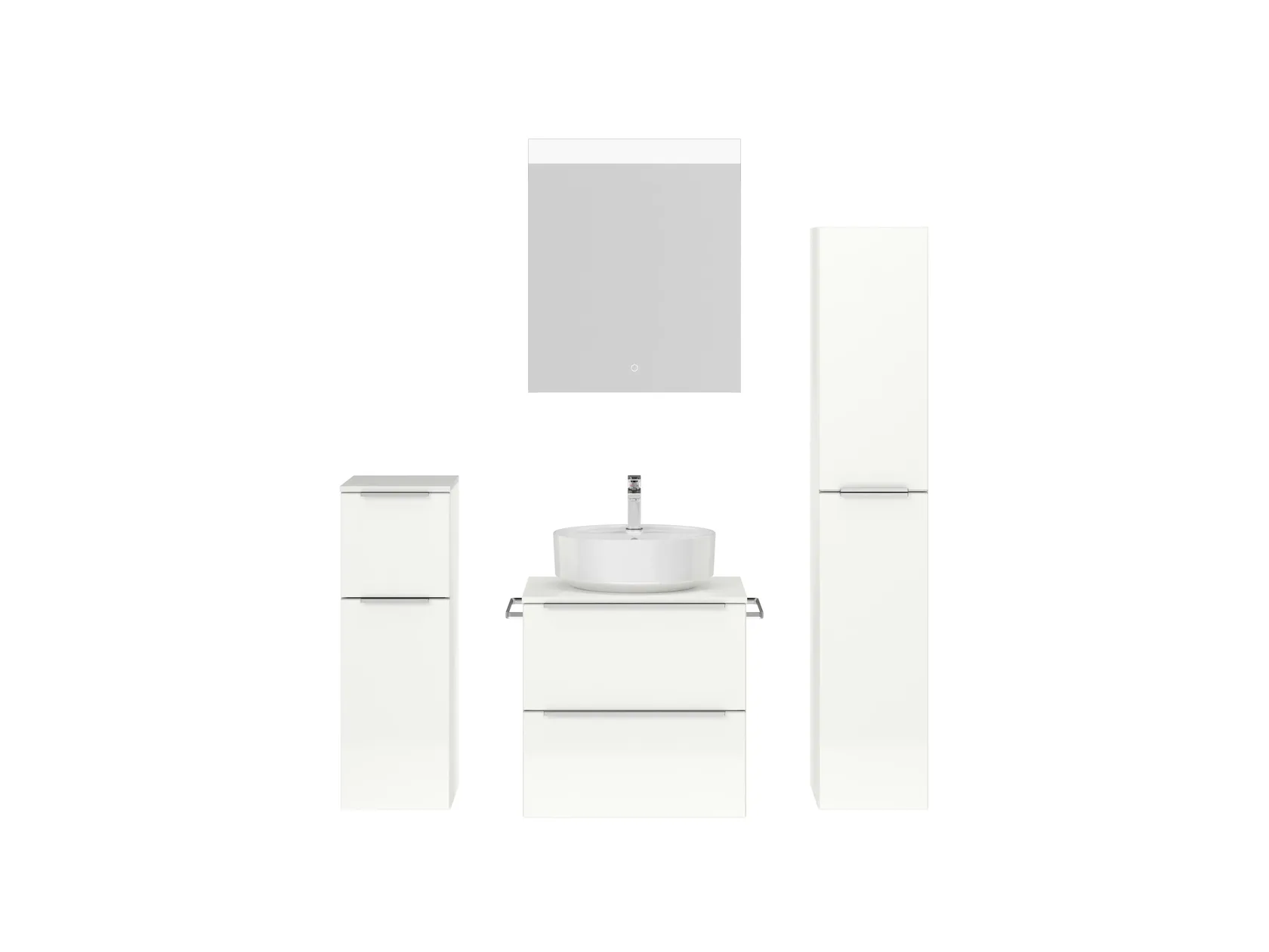 Atlas Ensemble sous vasque avec miroir et colonnes 1