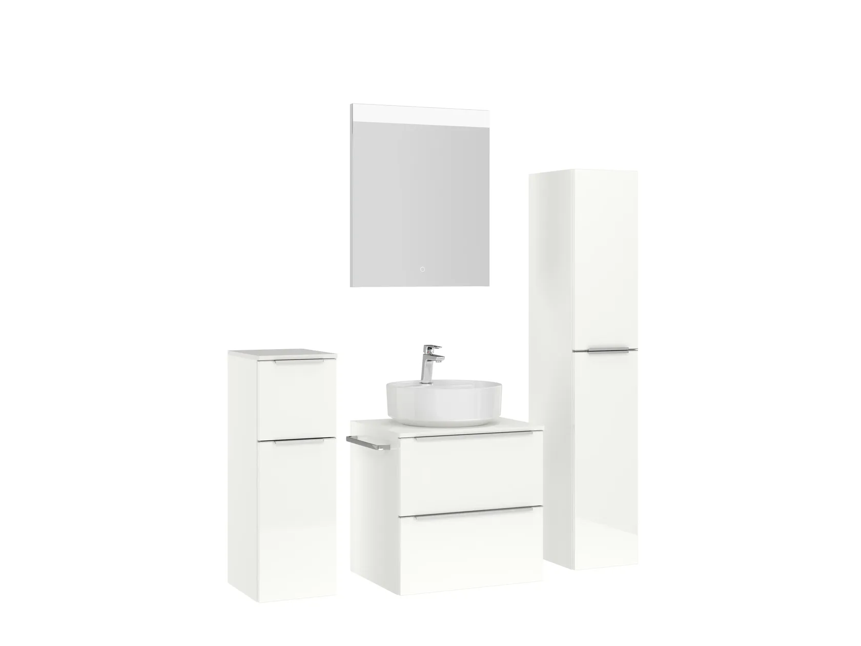 Atlas Ensemble sous vasque avec miroir et colonnes 3